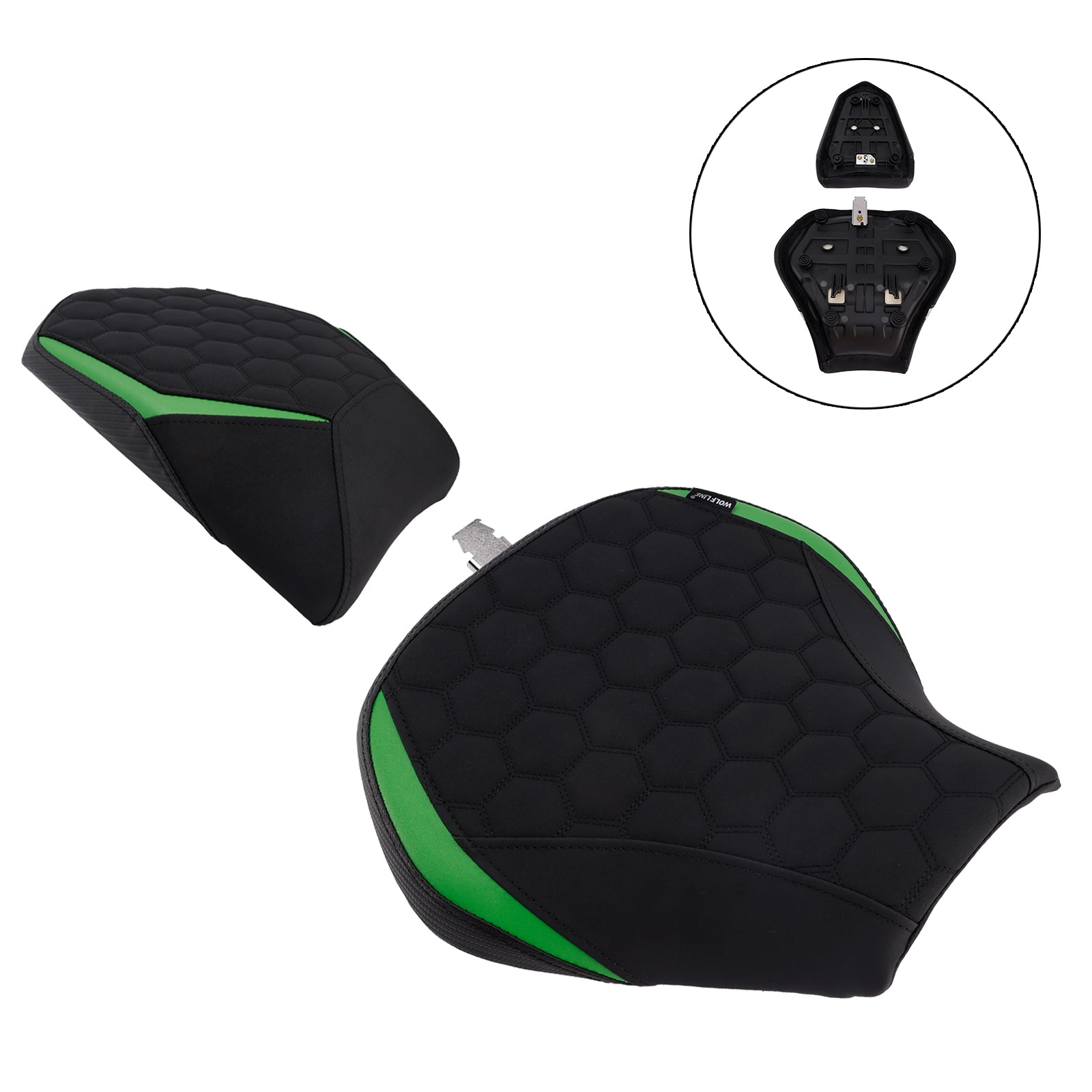 Lower Front W/ Rear Seat Driver Pillion Green2 For Kawasaki Ninja H2 Sx 22-25