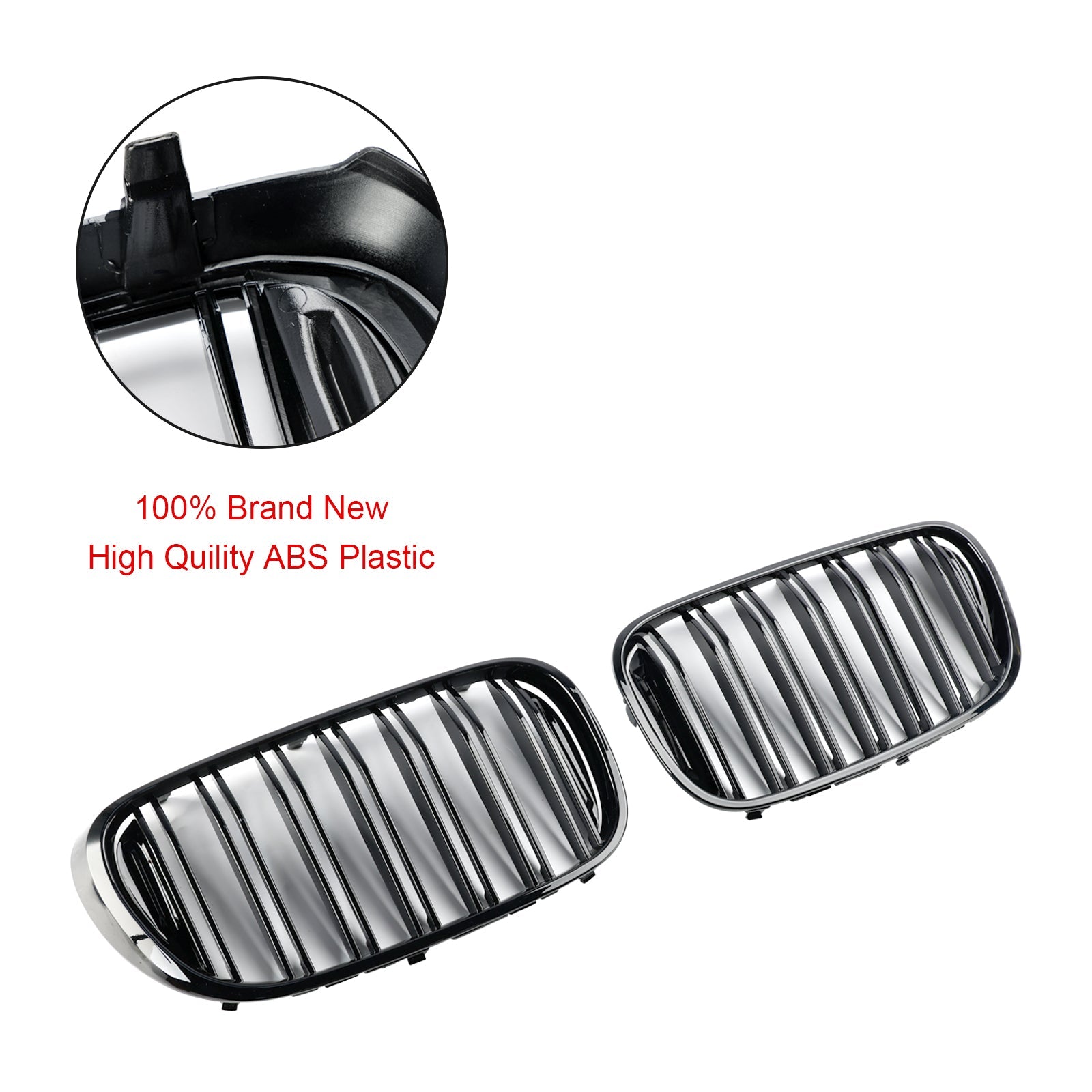 07.2015-01.2019 BMW 7-serie G11 Langhjulsbase Pre-Facelift Black 2 Slat Front Kidney Grill Grille