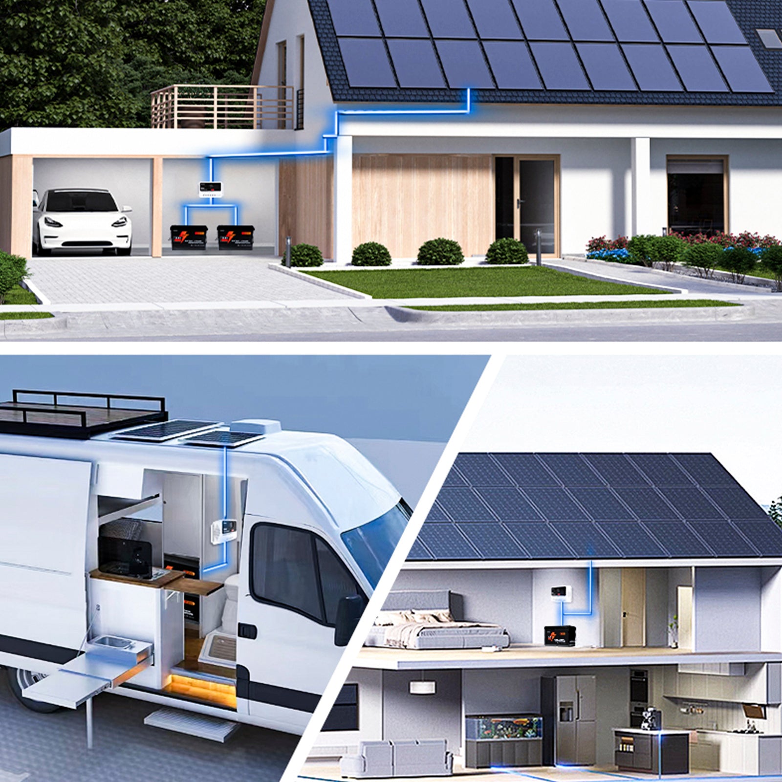 12v24v48v 10a-60a PWM Solar Controller