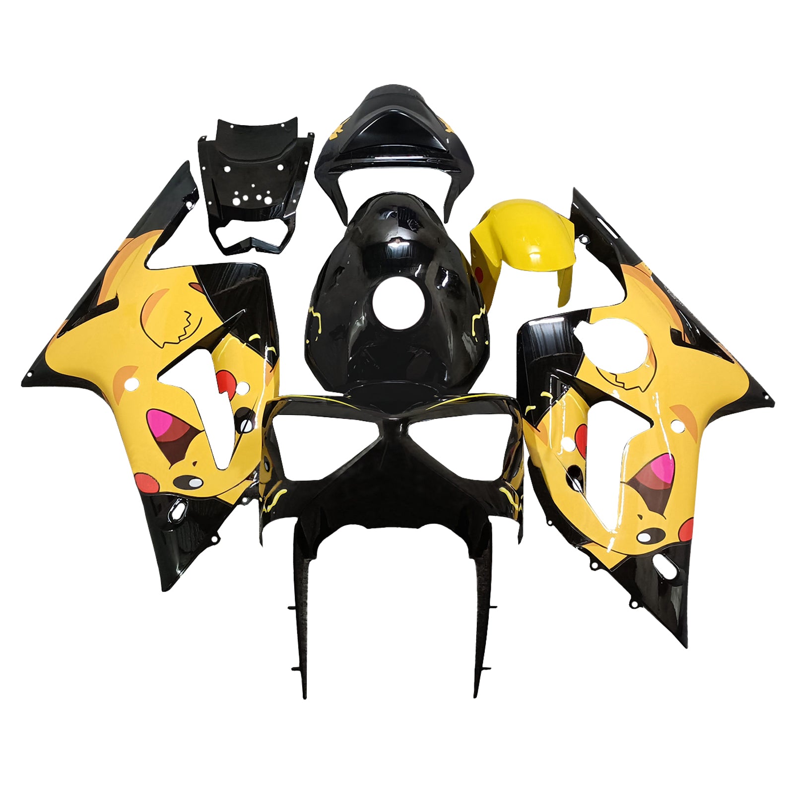 Injeksjon Fairing Kit Bodywork Plast Abs Fit for Kawasaki ZX6R 636 2003-2004