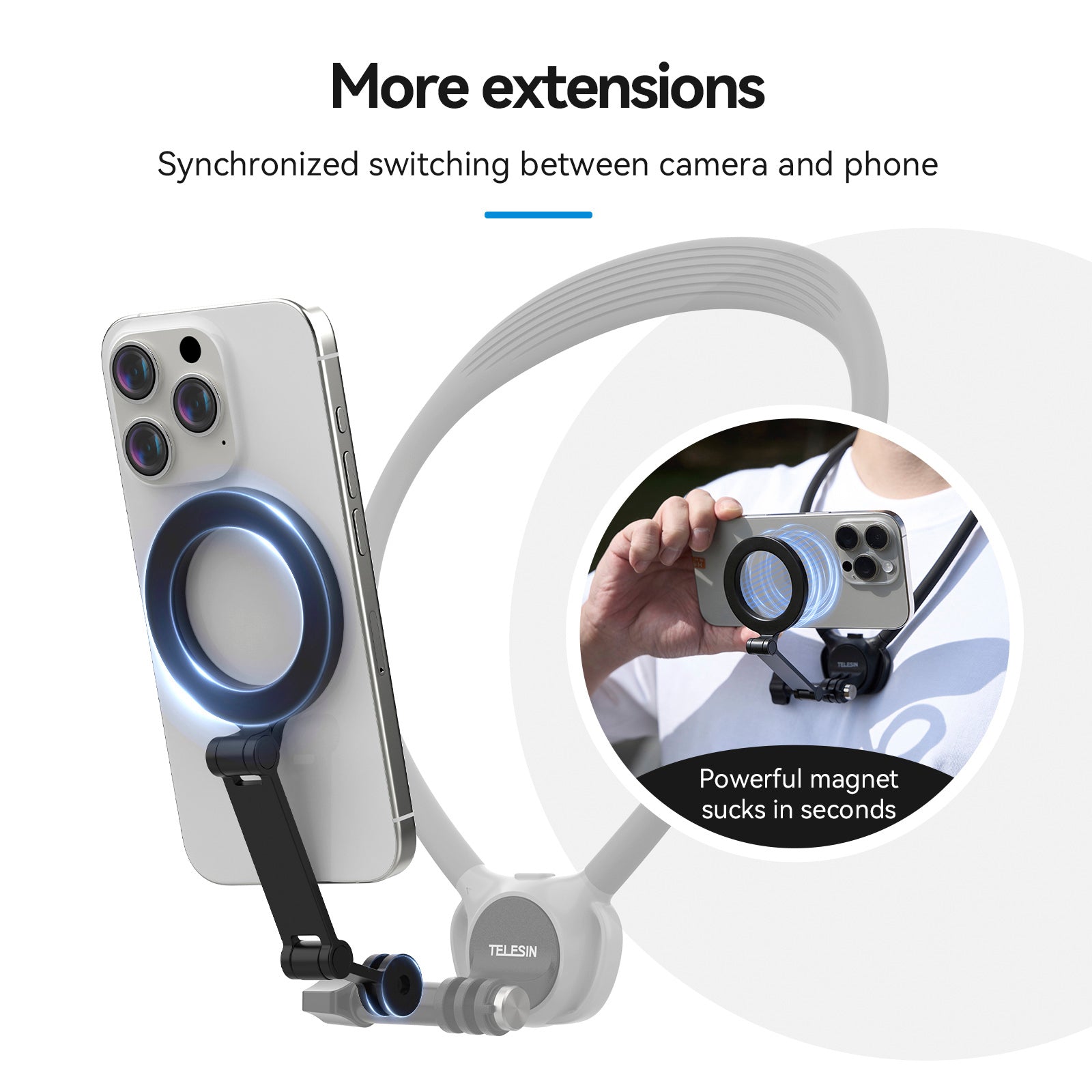 Twee in één magnetisch nekhalster luchtkussenvulling camera nekhouder SE2.0