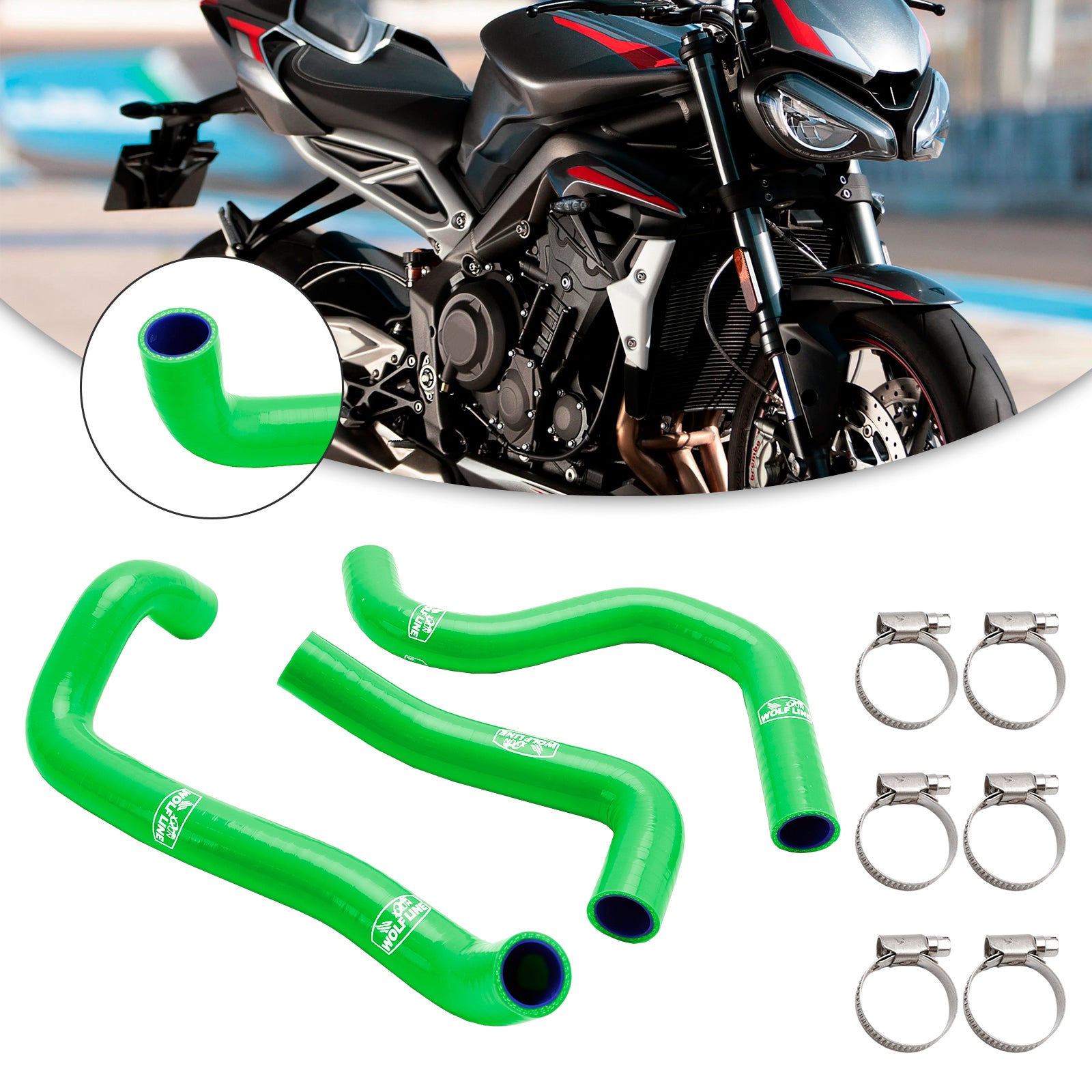 2020-2022 Street Triple 765 R RS Silikon Radiatorkylvätsket Slange Kit