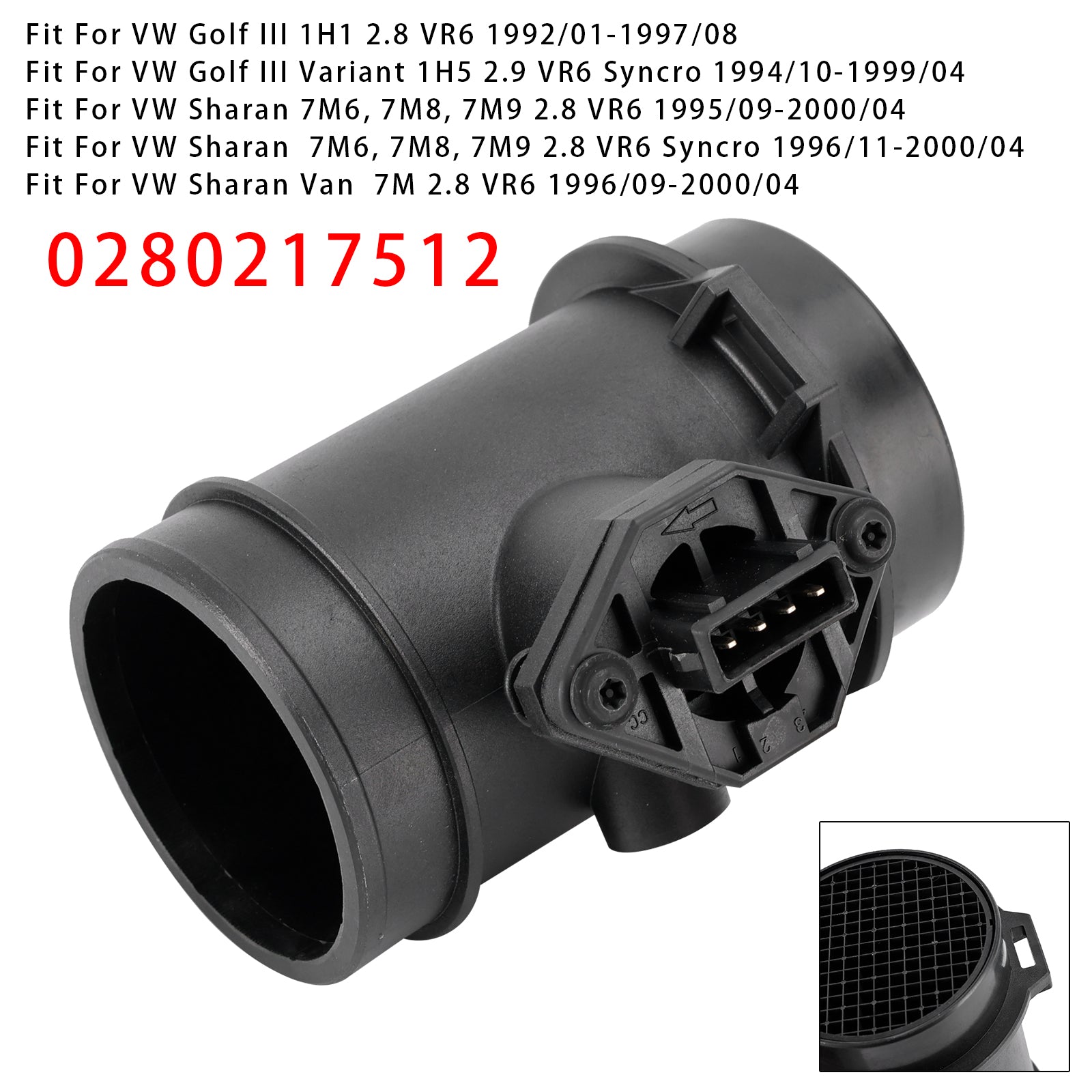 Sensor do medidor de fluxo de ar em massa para Ford Galaxy VW Golf III VR6 Sharan 0280217512