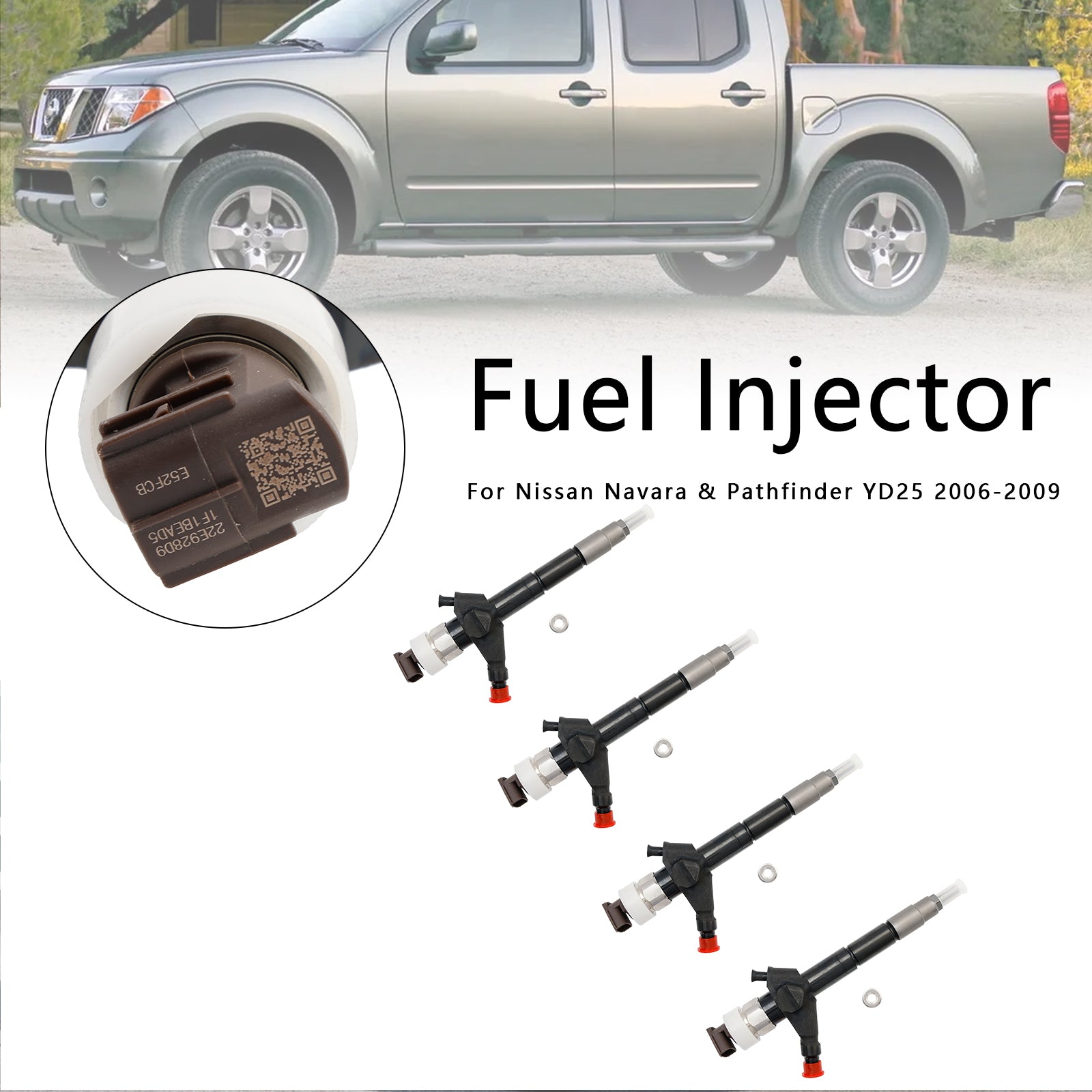 Nissan Navara 2006-2009 & Injetor de combustível Pathfinder YD25 4PCS 16600-EB70A 095000-6250