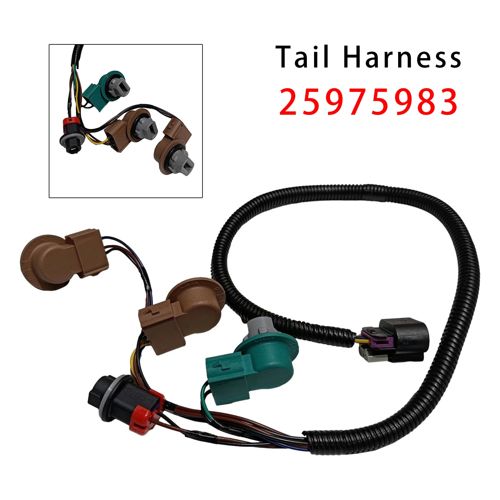 Tail Light Wiring Harness 25975983 For GMC Yukon XL 1500 2500 2007-2014