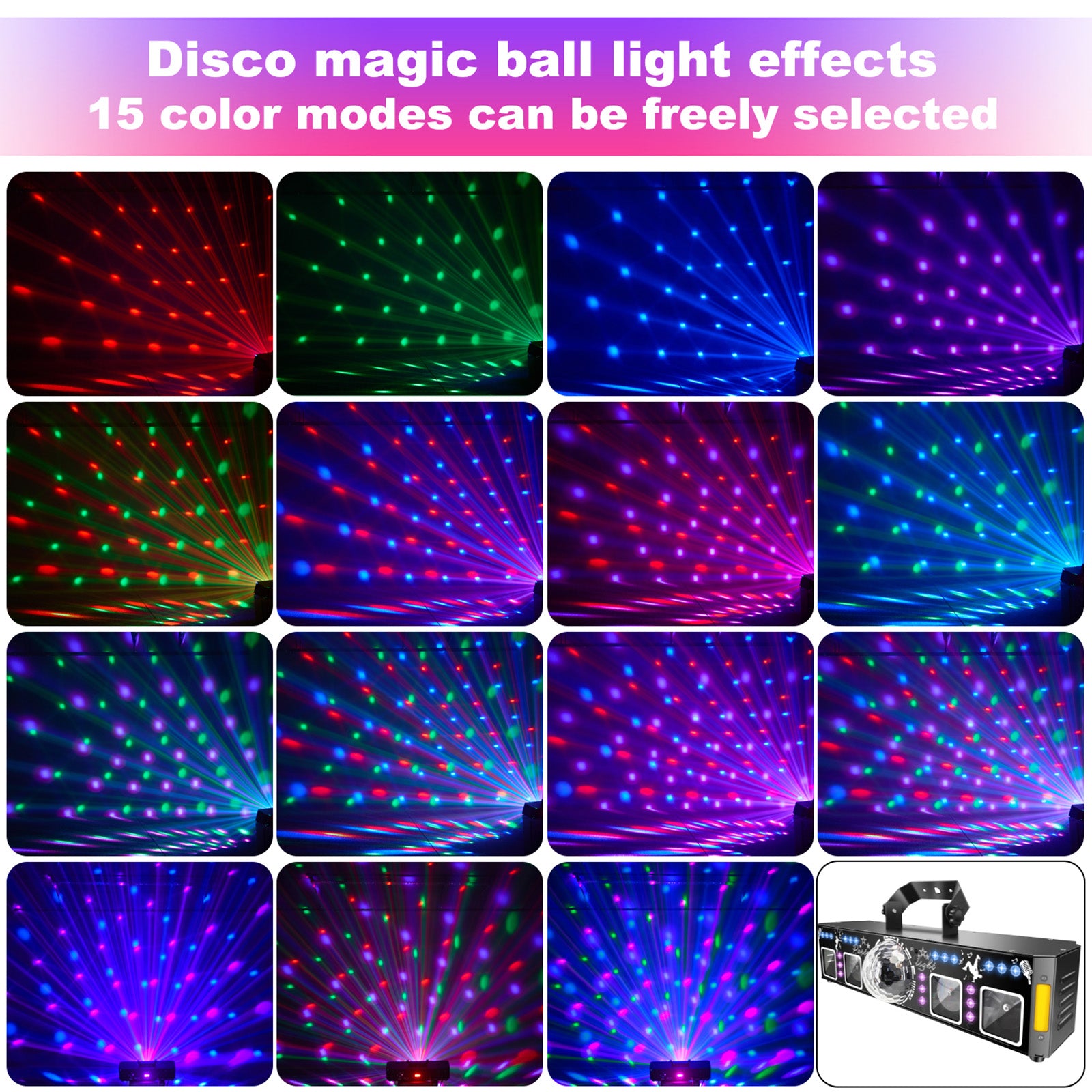 5In1 96 Picture Laser Magic Ball UV Strobe Projection Light With Remote Control