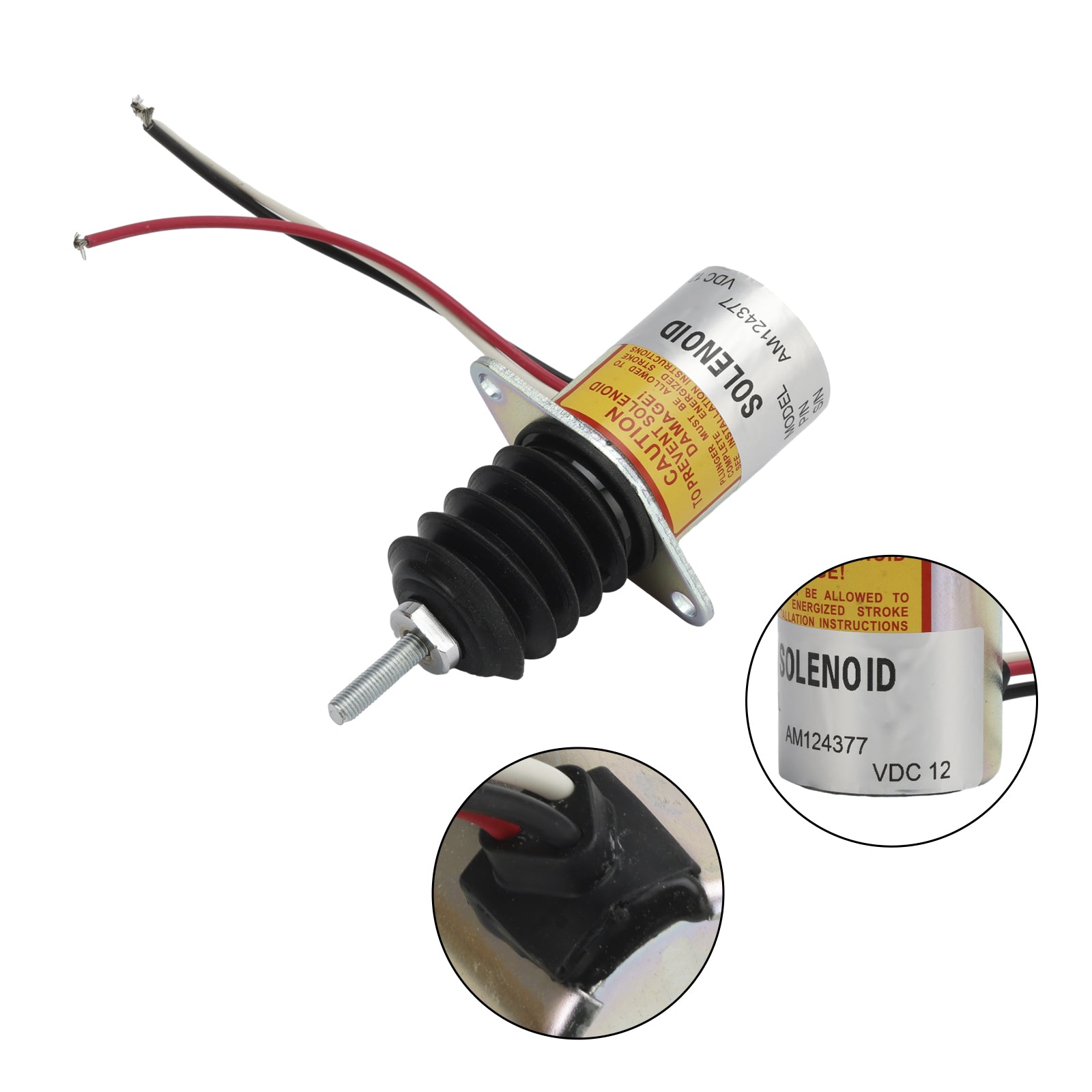 12V Fuel Stäng av magnetventil AM124379 AM124377 för John Deere 655 755 856