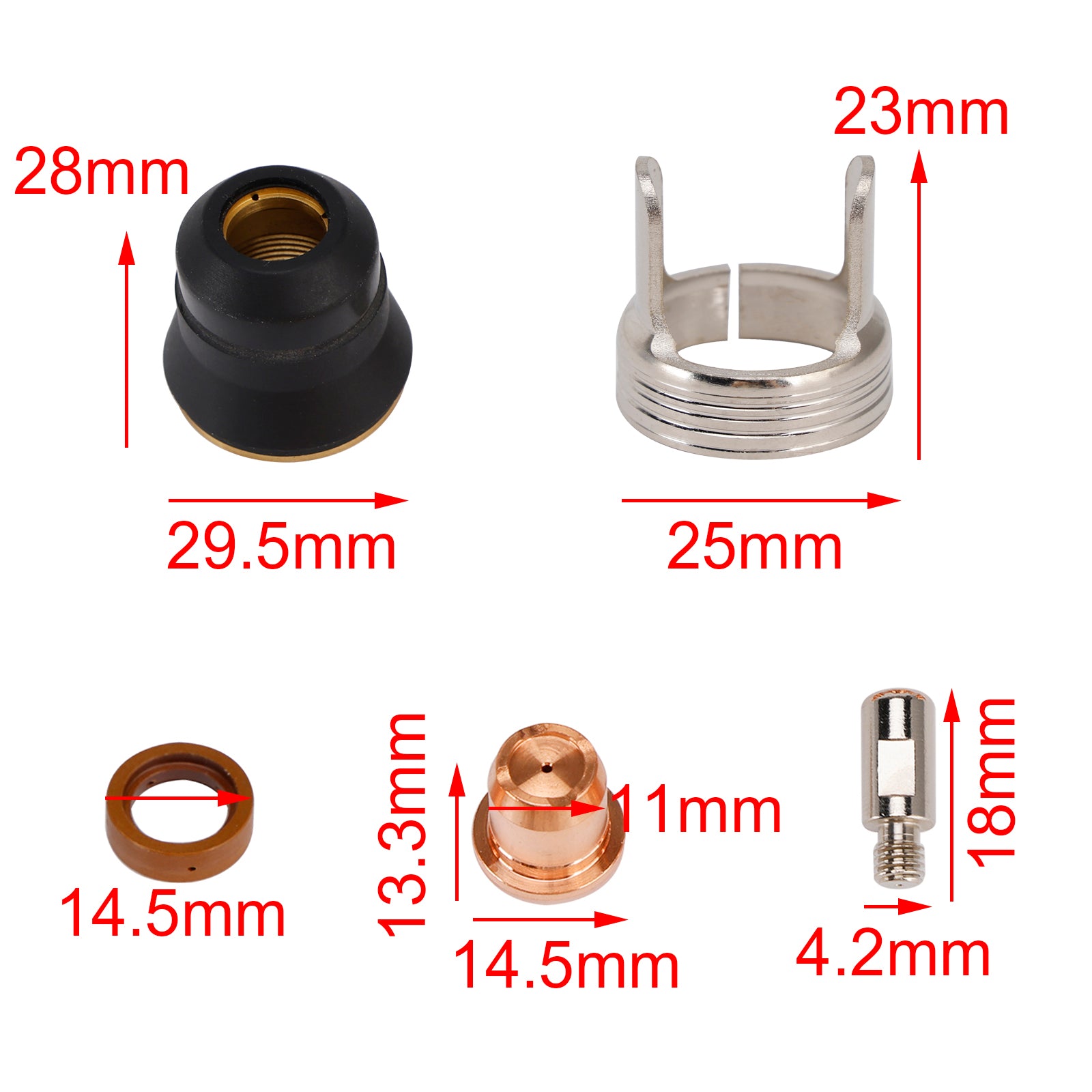 Consommables d'électrode de pointe de torche de découpe Plasma IPT40, 24 pièces, pour CUT-55DS CUT-65DS