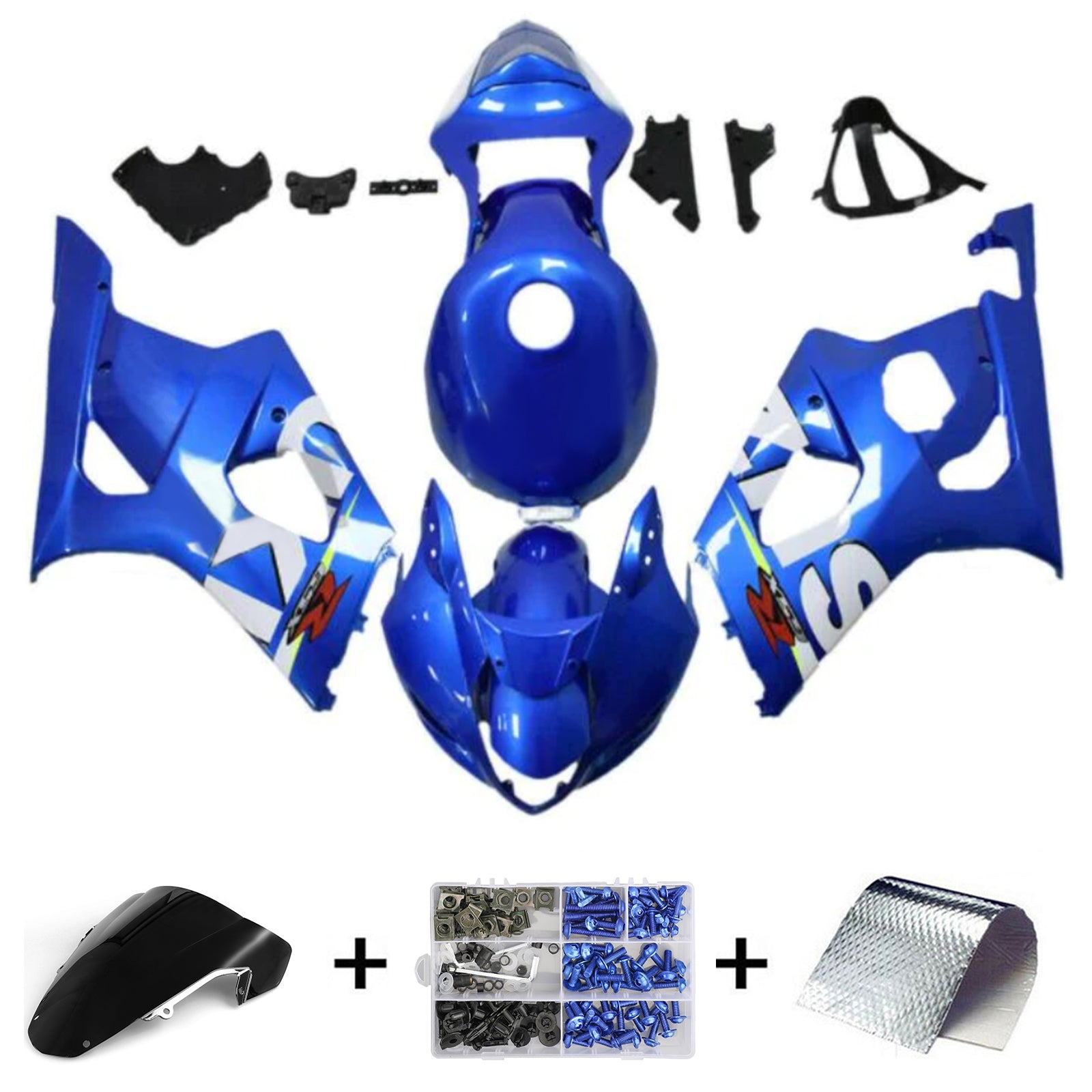 2003-2004 Suzuki GSXR1000 K3 Kit de carénage injection Bodywork Abs en plastique