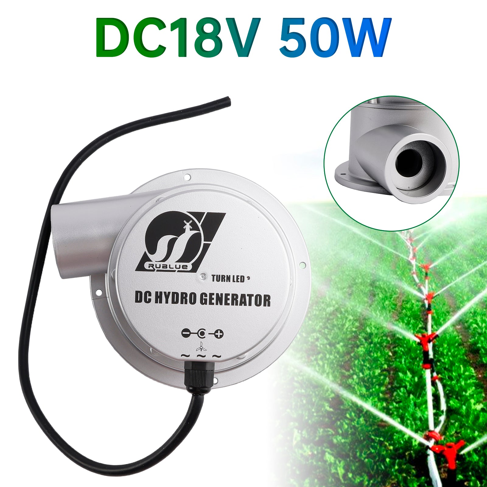 Waterstroom Turbine Hydro-elektrische Generator DC18V/36V 36W/50W Wisselstroomopwekking