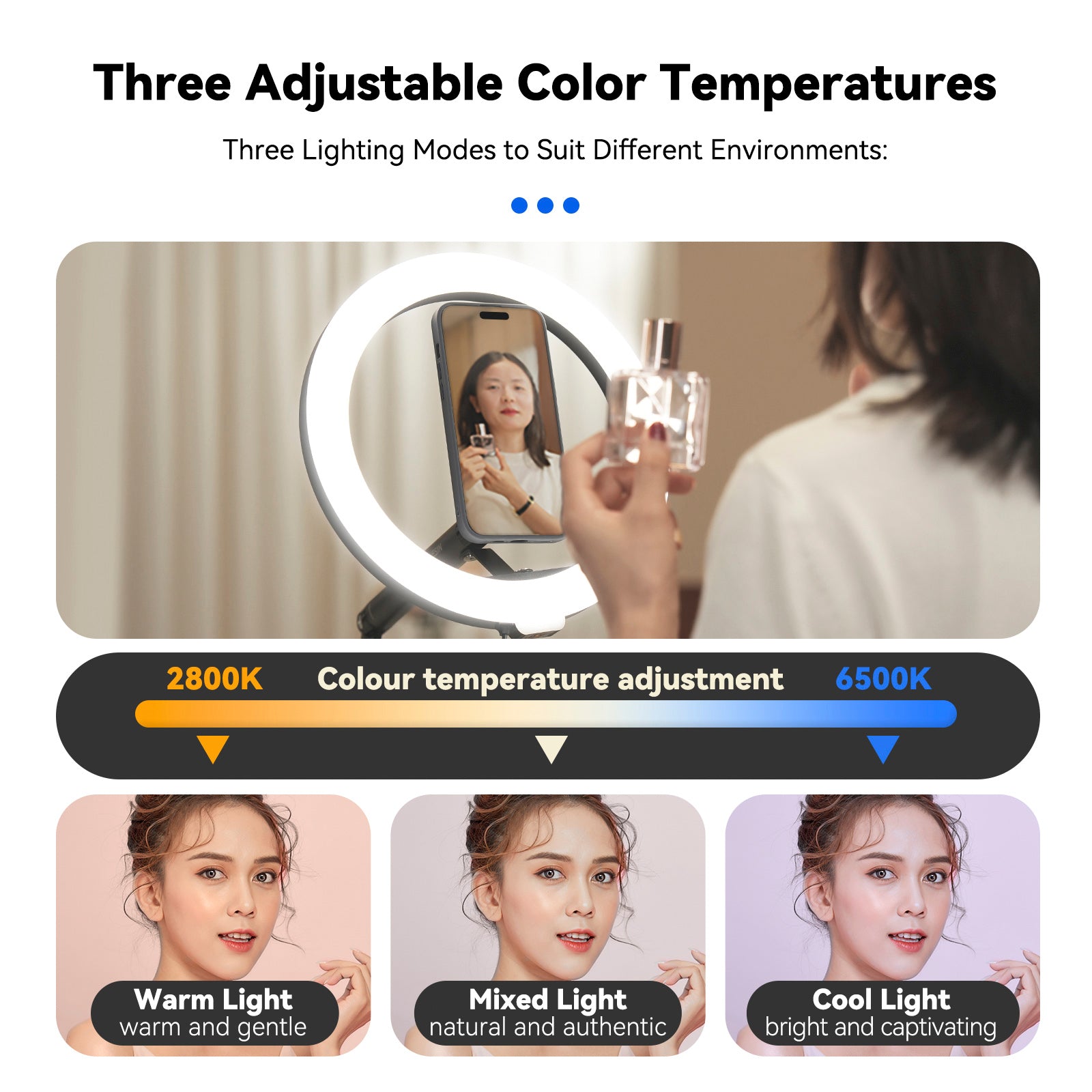 Mobilné video živé vysielacie držiak prsteň výplň svetla kozmetické stolné plnenie svetla