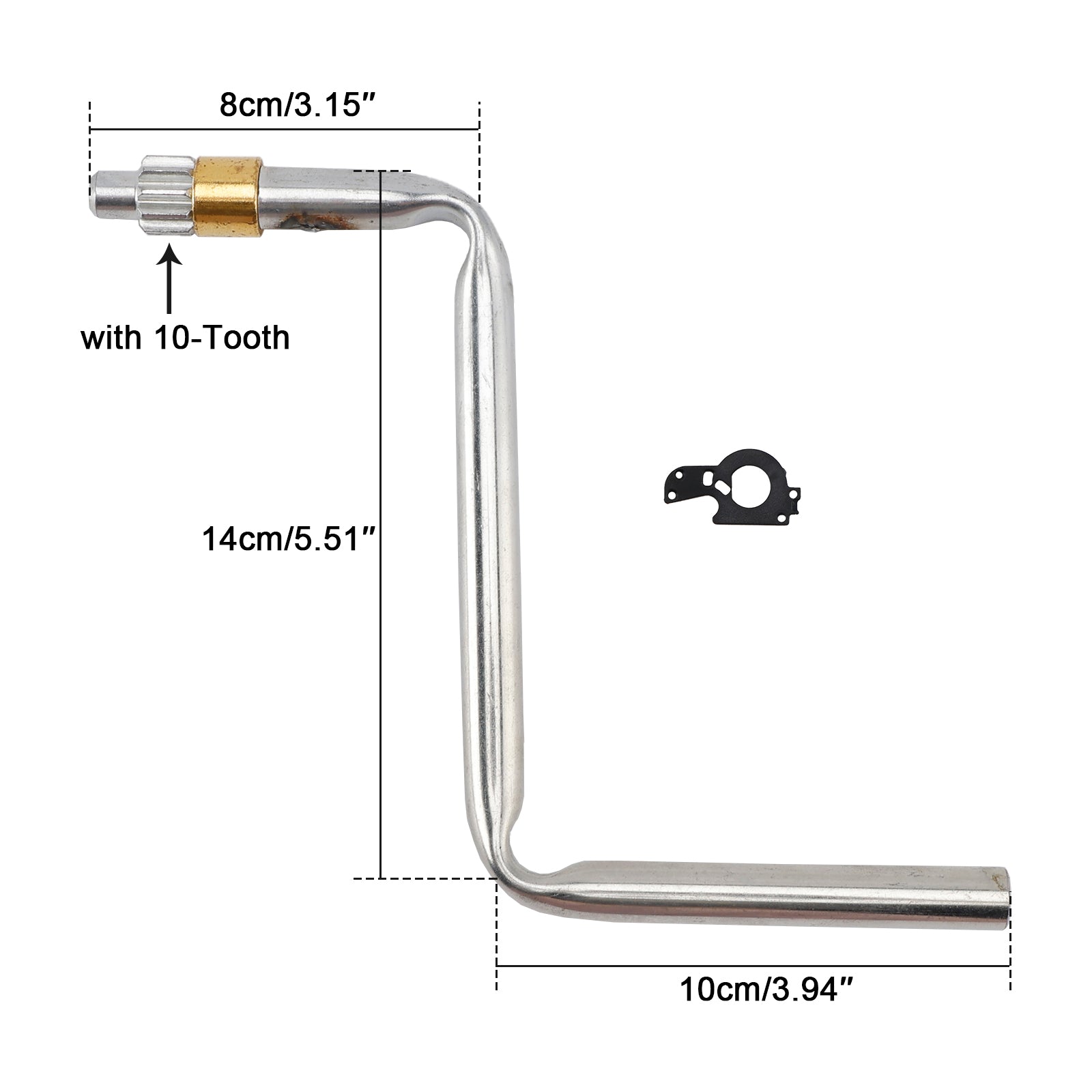 Truck Camper Crank Handle For Slide-in Truck Campers with 10-Tooth Gear On The End