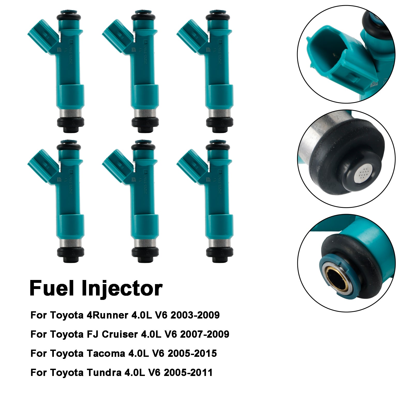 6PCS Fuel Injector 23250-31060 FIT Toyota Tacoma 4Runner FJ Cruiser 23250-31010