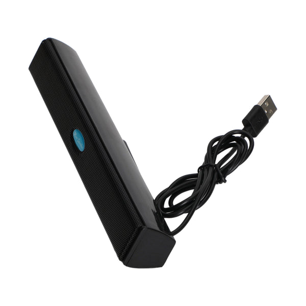 USB Wired Computer Speakers Stereo Sound Bar 3.5mm Jack for Desktop Laptop Black