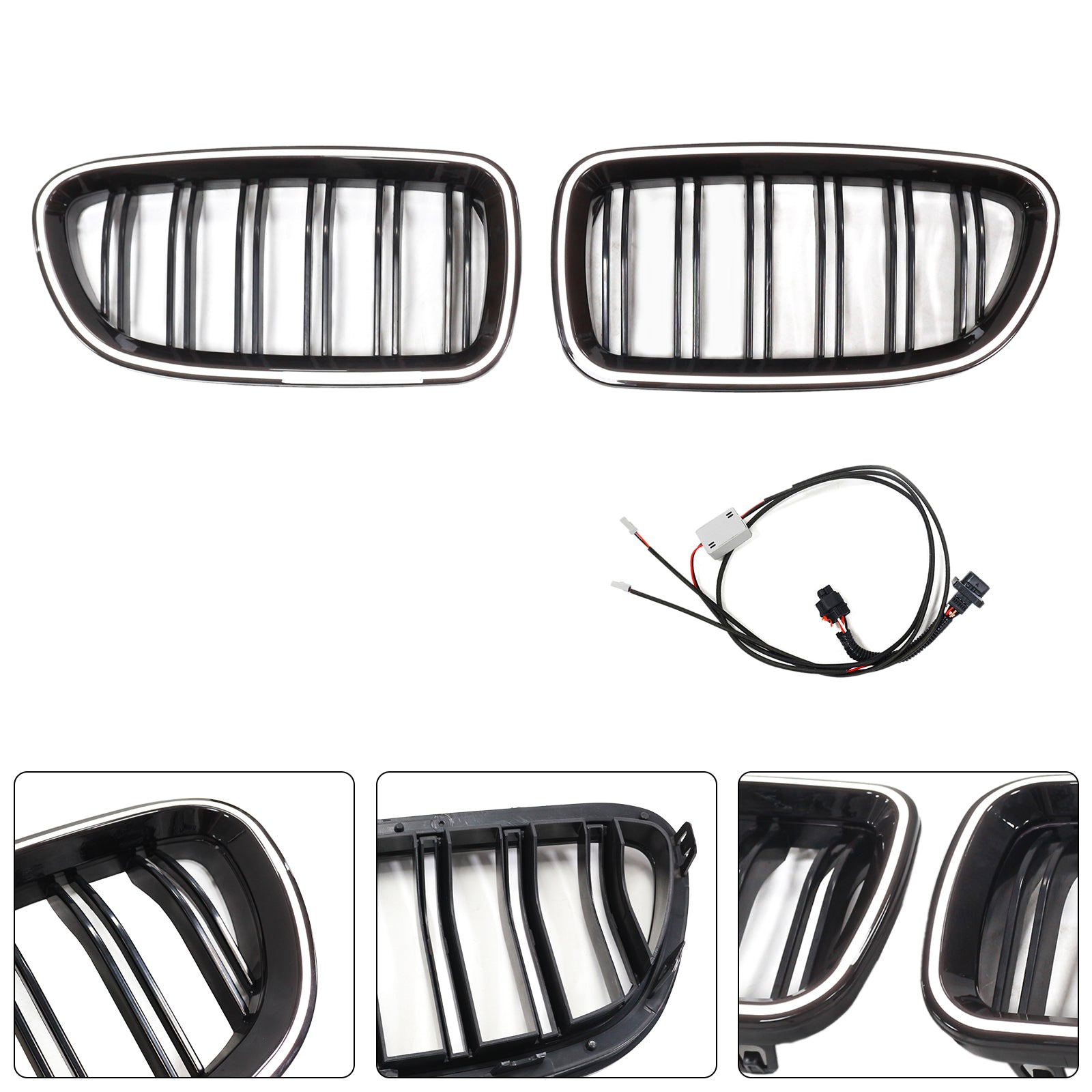 01.2009-10.2016 BMW 5-Serie F10 Sedan Nierbumpergrille Glanzend Zwart 51137203649 51137203203