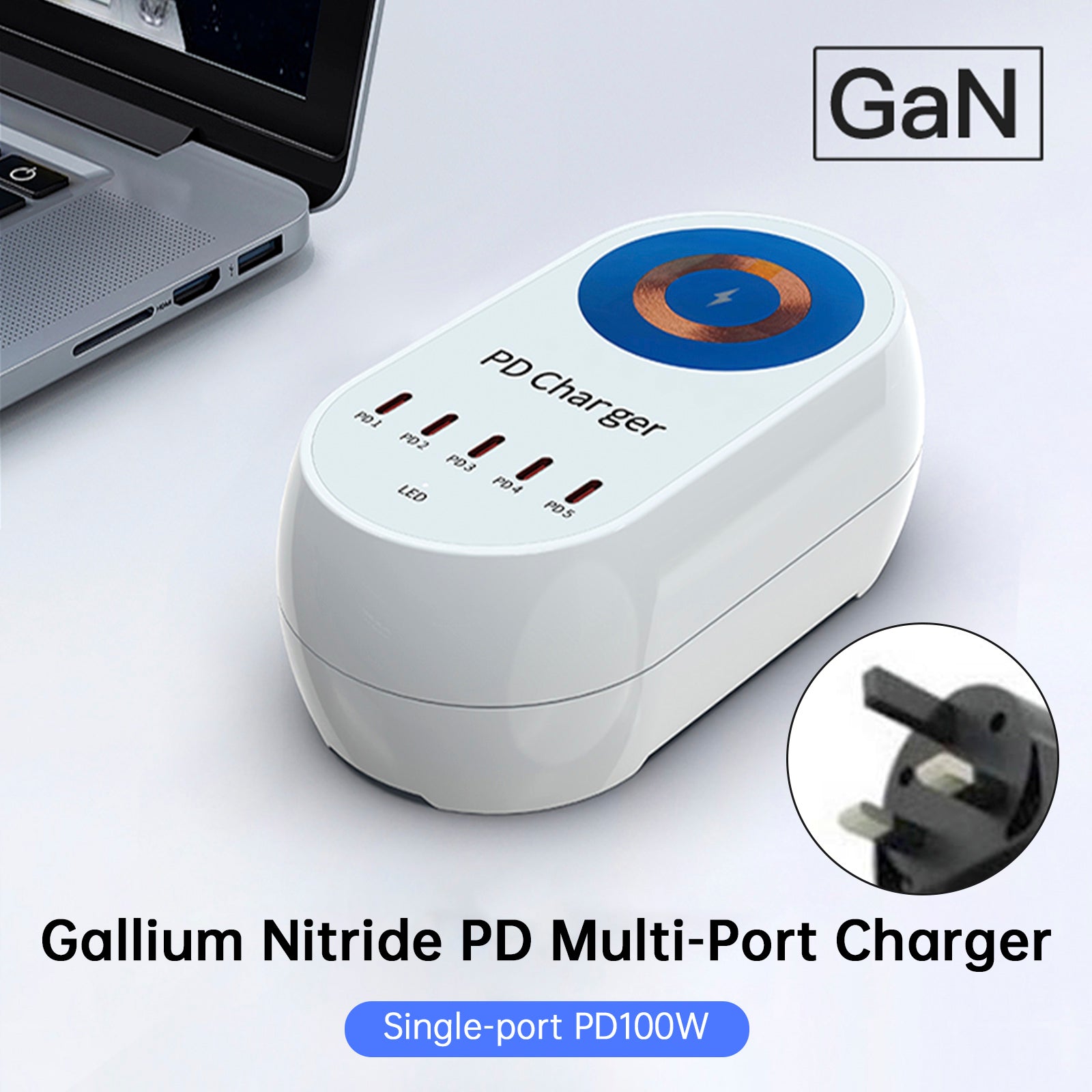 140W lader magnetisk trådløs hurtiglading PD100W bærbar mobiltelefonlader