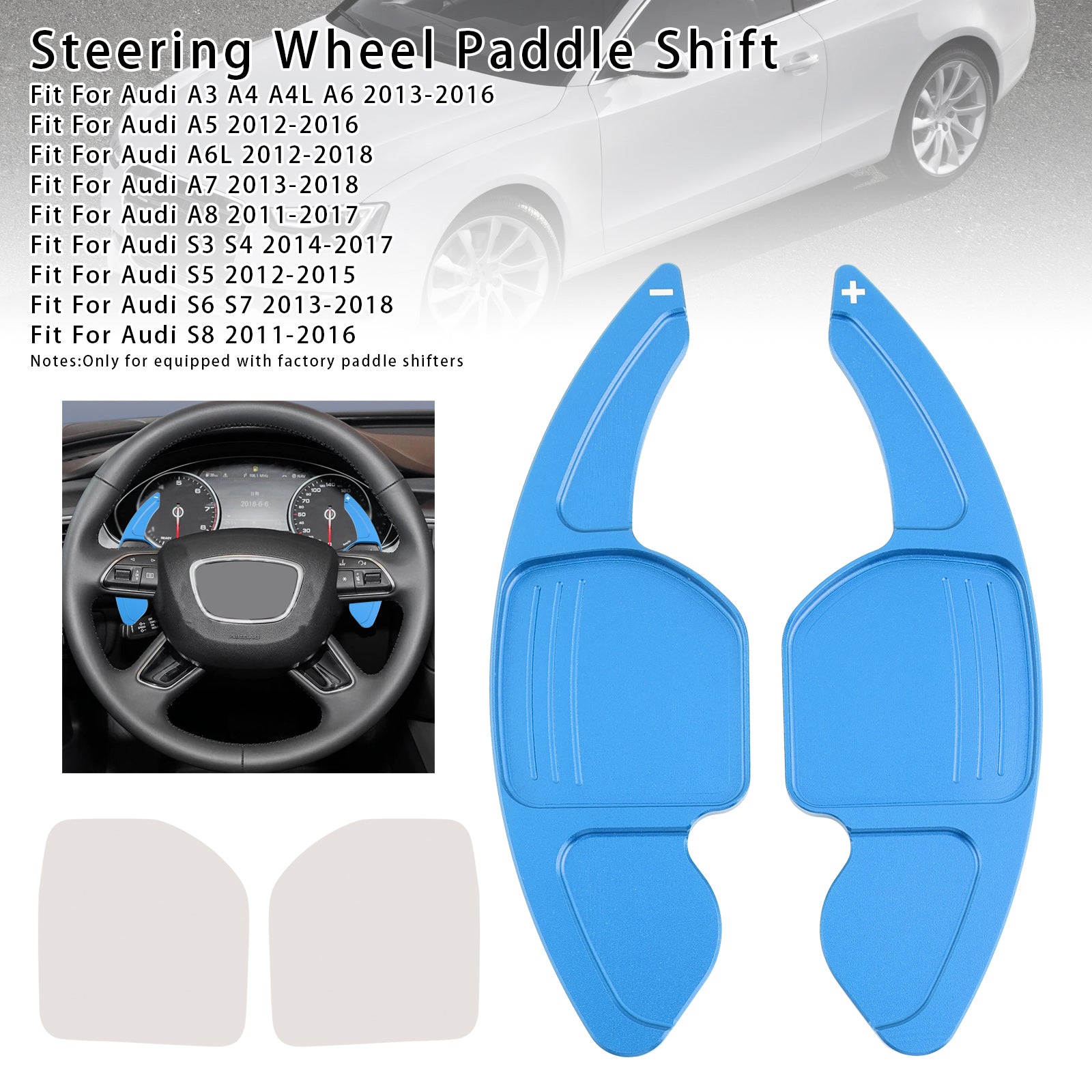 Extensión de palanca de cambios del volante para Audi A3 A4 A5 A6 A8