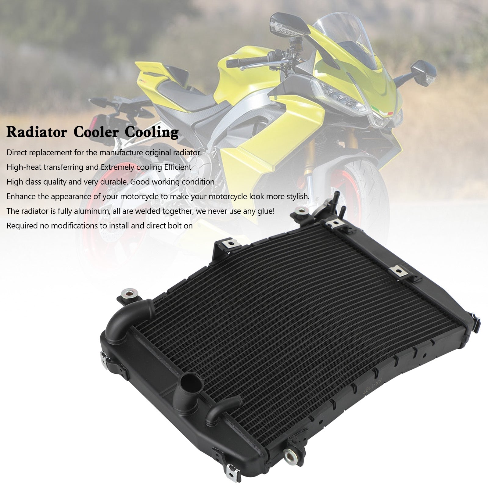 2020 2021 2022 2023 Aprilia RS 660 Filtration de refroidissement du radiateur en aluminium Radiateur