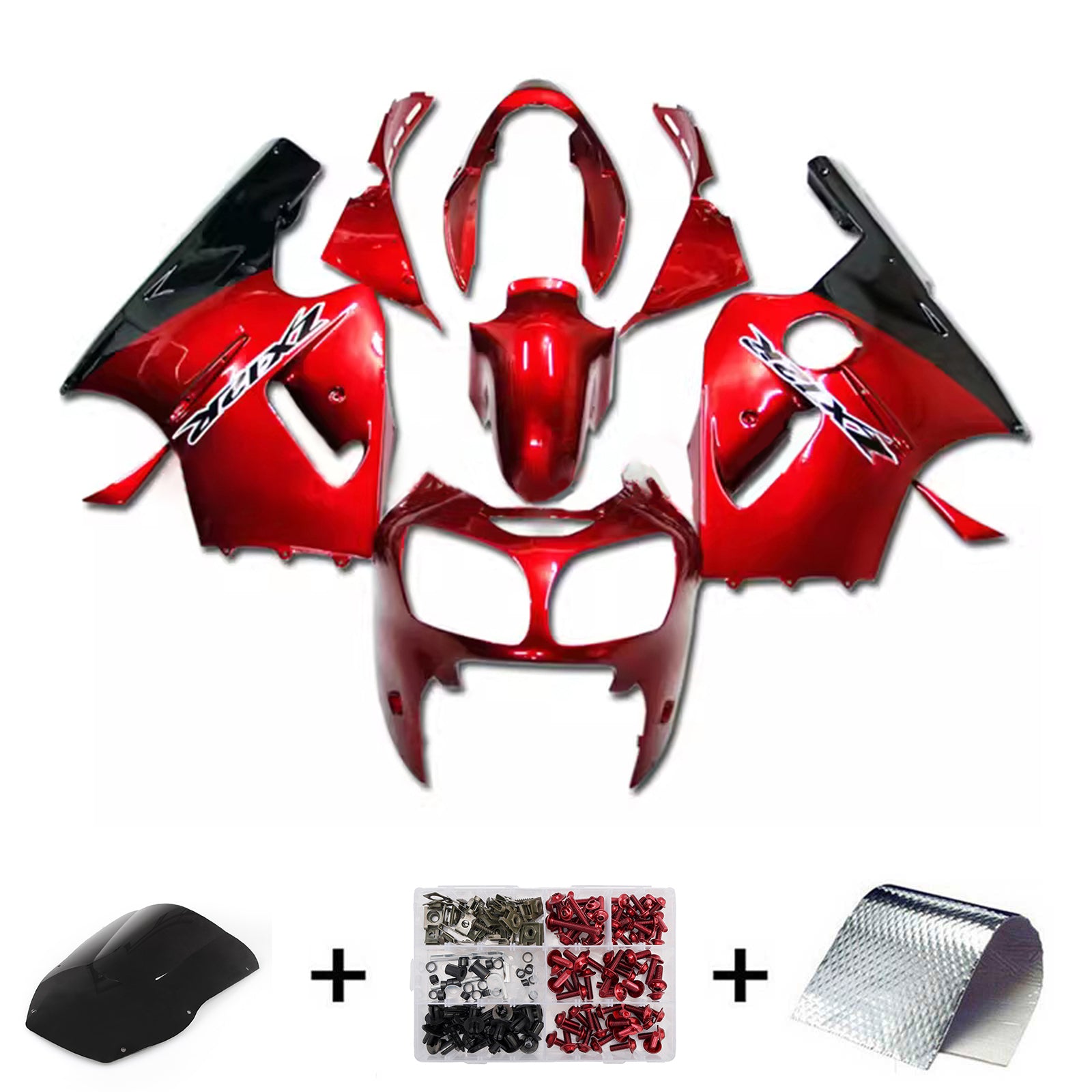 Injection Fairing Kit Bodywork Plastic ABS fit For Kawasaki ZX12R 2000-2001