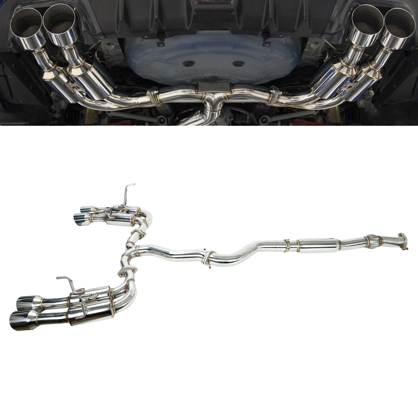 Cabeçalho de escape CAT Back Dreta para Subaru WRX/STI 2015+ R400 Quad Tips Exepa