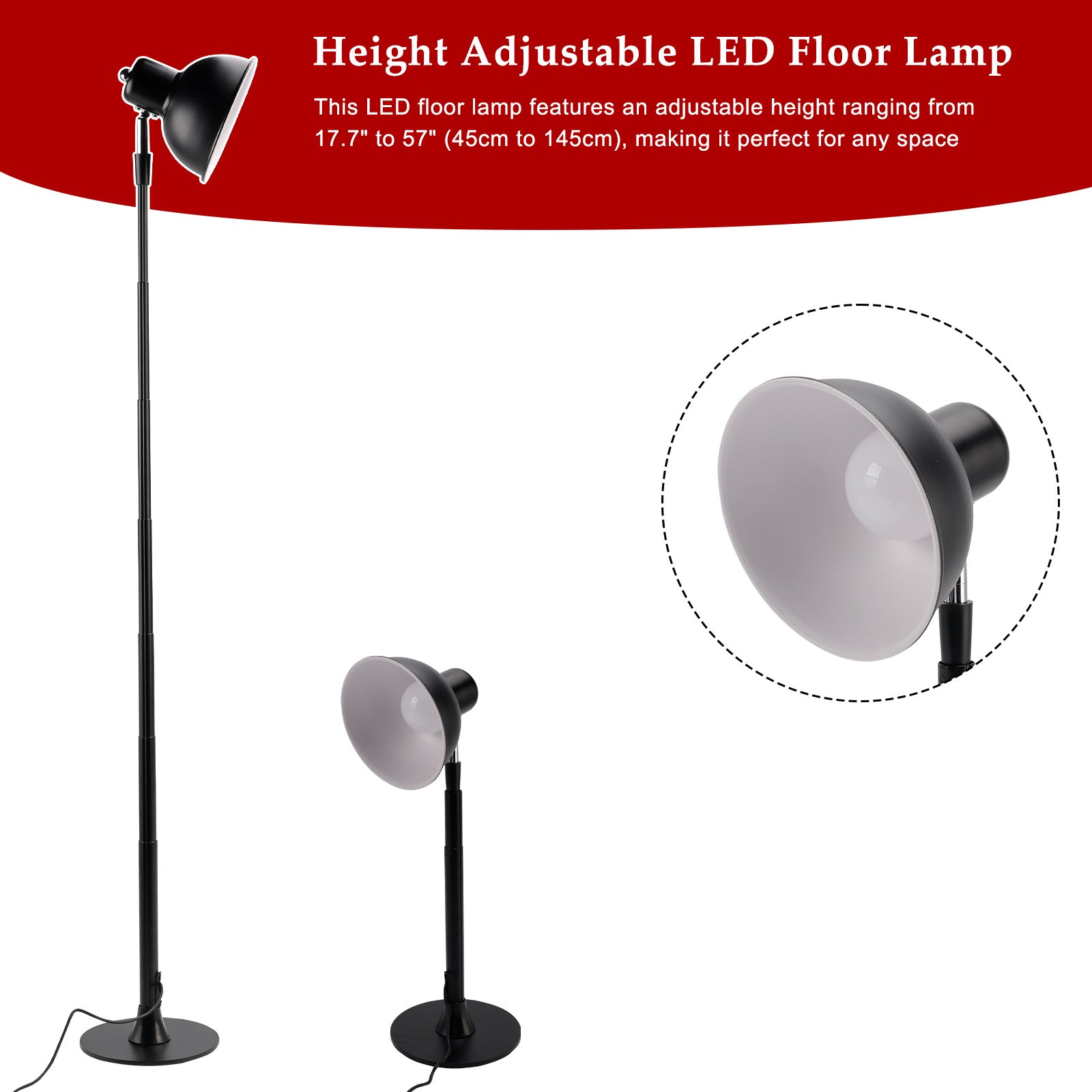 Dimmable for Bedroom/Office-Walnut Adjustable LED Floor & Table Lamp 3 Colors