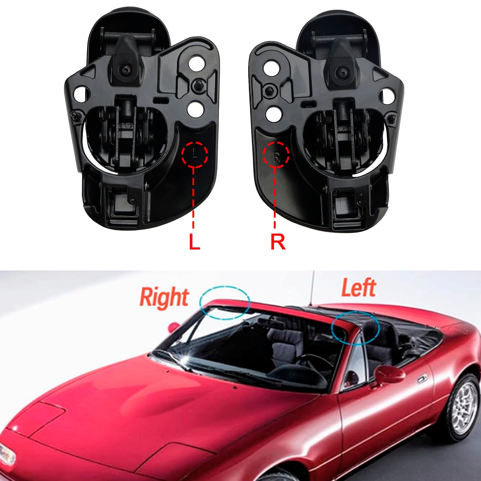 Soft Top Convertible Roof Latch Lock for Mazda Miata 1990-2003 NA01-R1-310L/320L