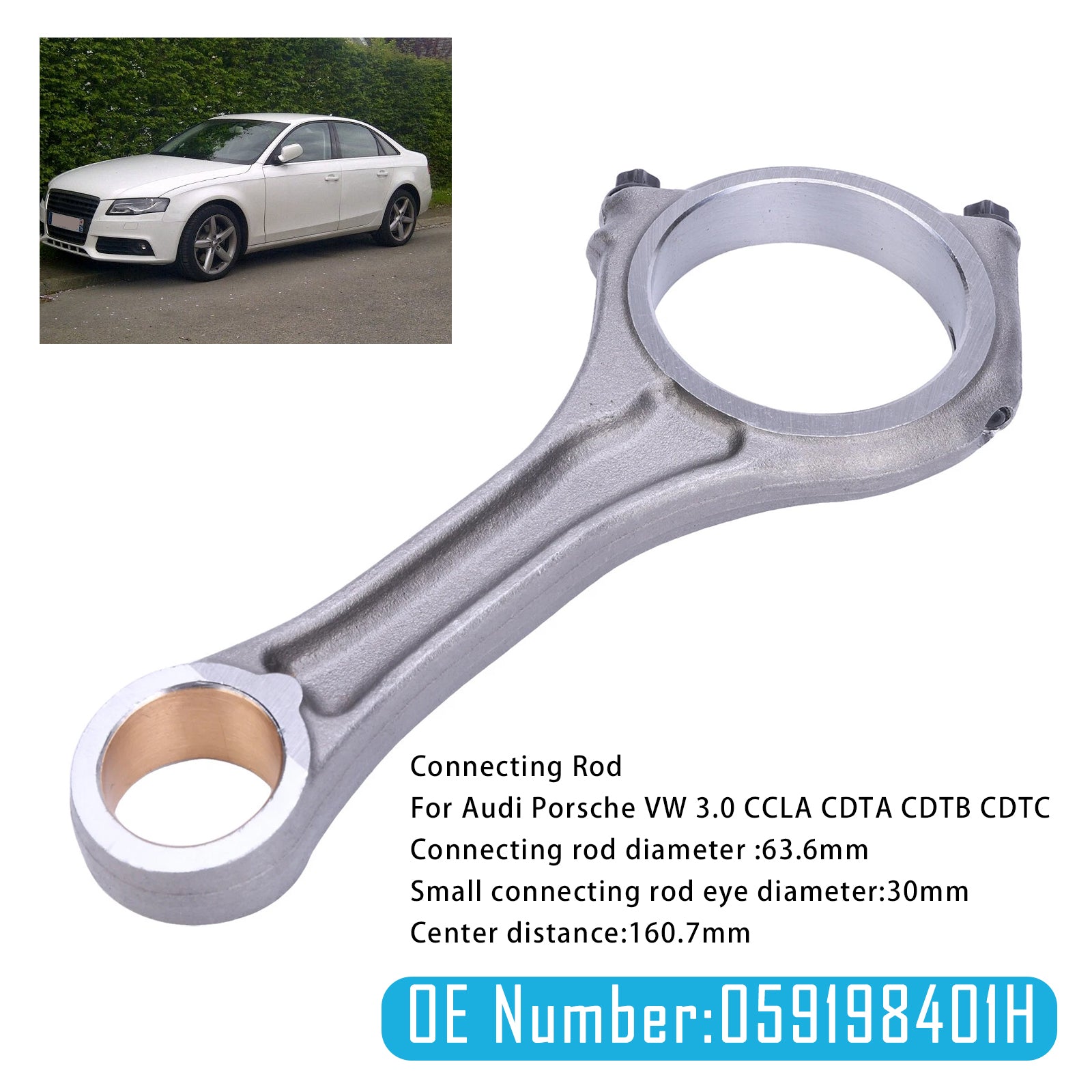 Connecting Rod 059198401N 059198401H for Audi Porsche VW 3.0 CCLA CDTA CDTB CDTC