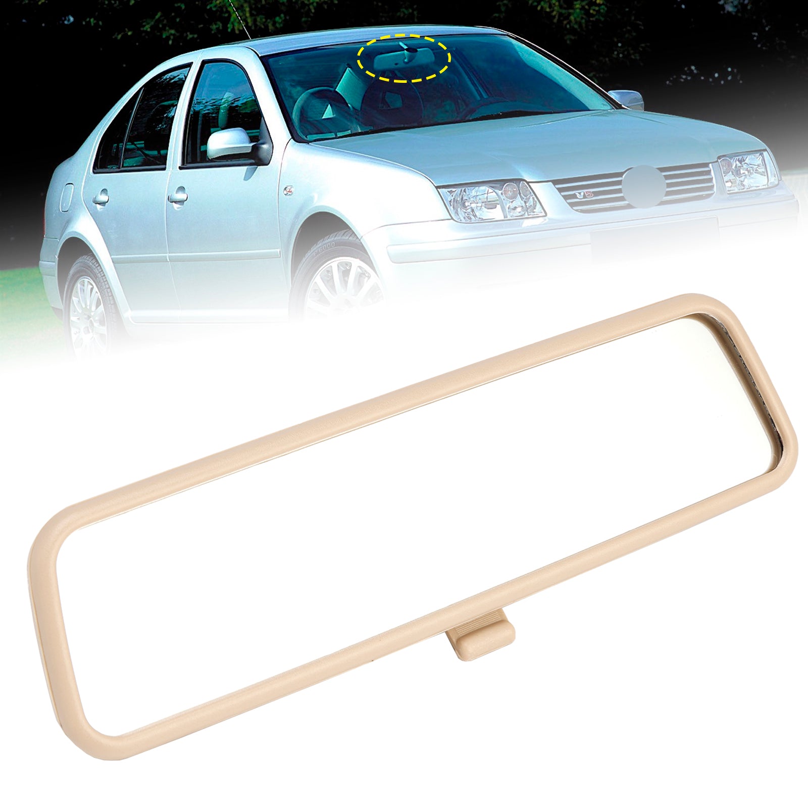Beige Rear View Interior Mirror Glass 3B0857511H For VW Golf MK4 Jetta Bora