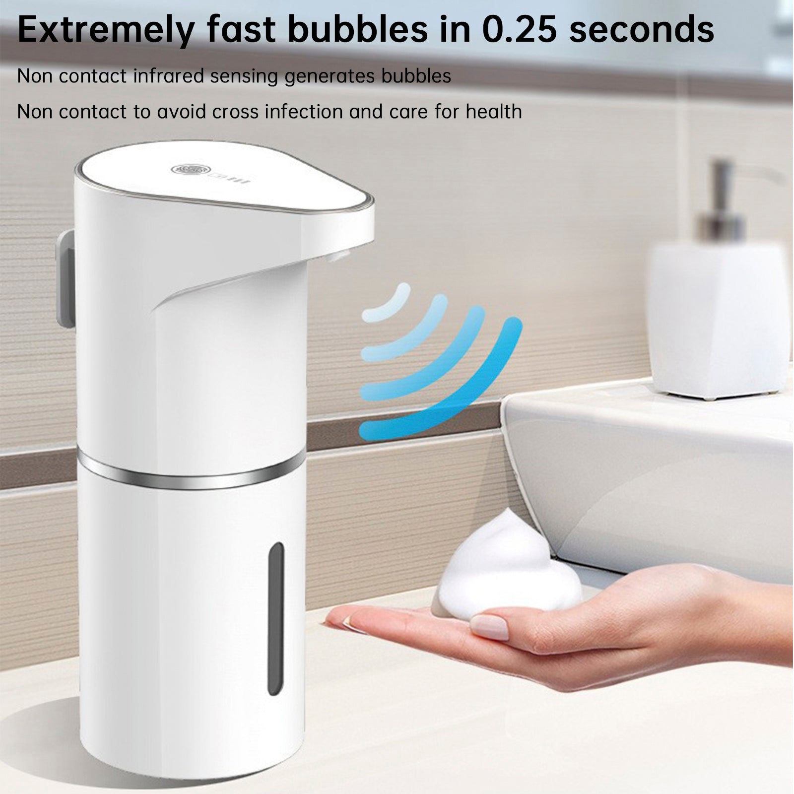 Wall Mount Touchless Auto Hand Soap Dispenser Rechargeable 3 Gear Adjustable