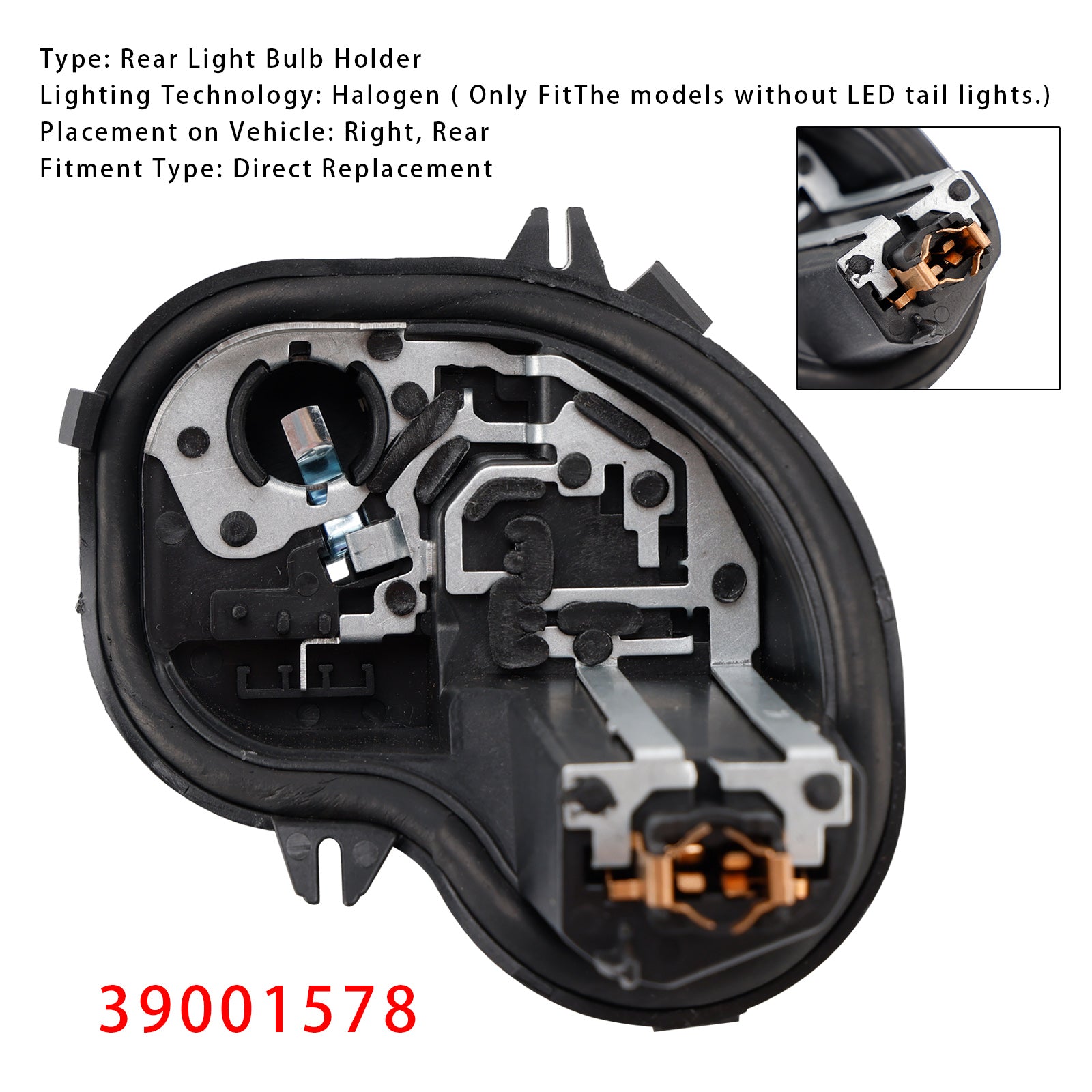 2016-2023 VAUXHALL ASTRA K 5 DOOR HATCHBACK Right Rear Light Bulb Holder 39001578