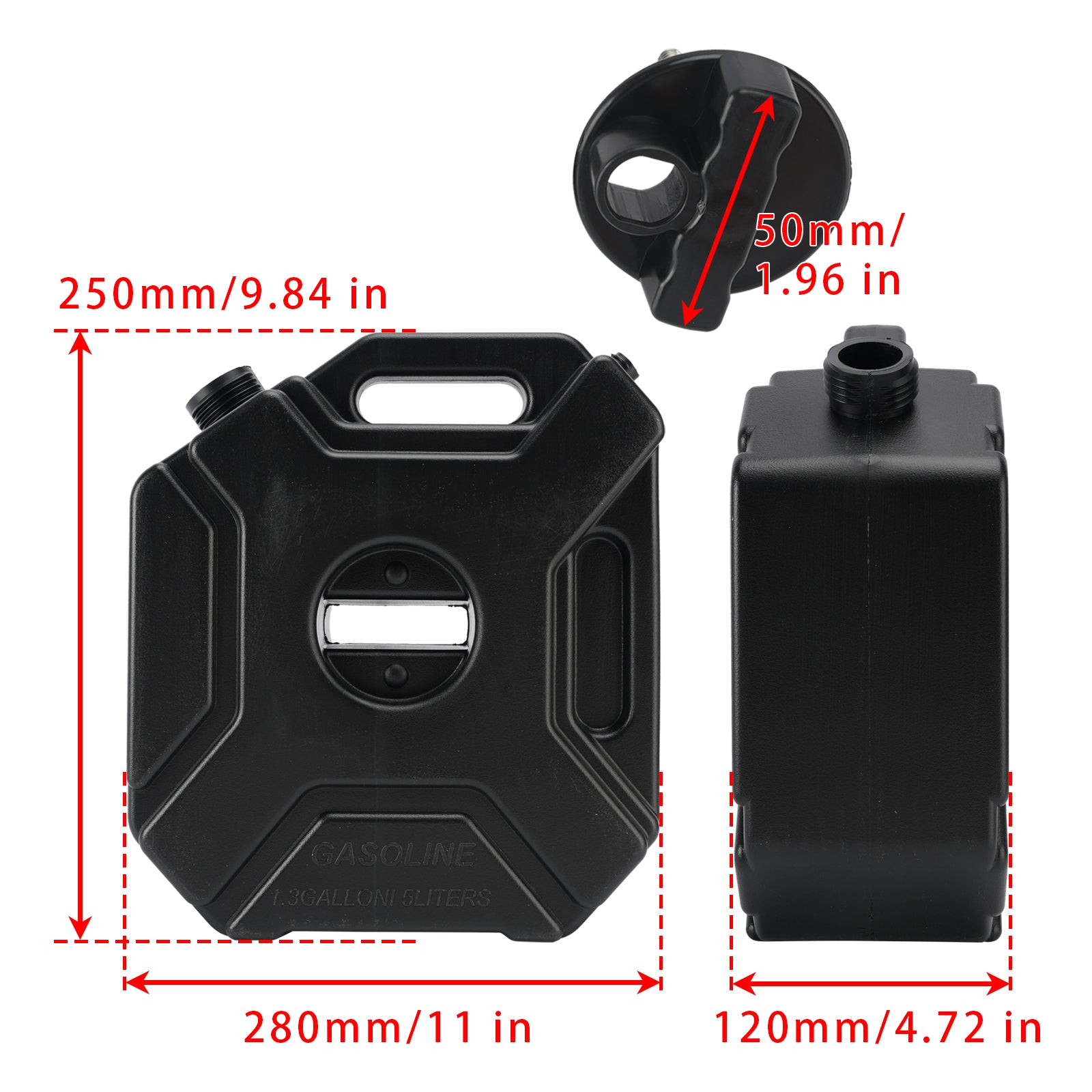 LOCKABLE MOTORCYCLE 5L OIL CAN FUEL CONTAINER RESERVE CANISTER W/HOLDER BLACK