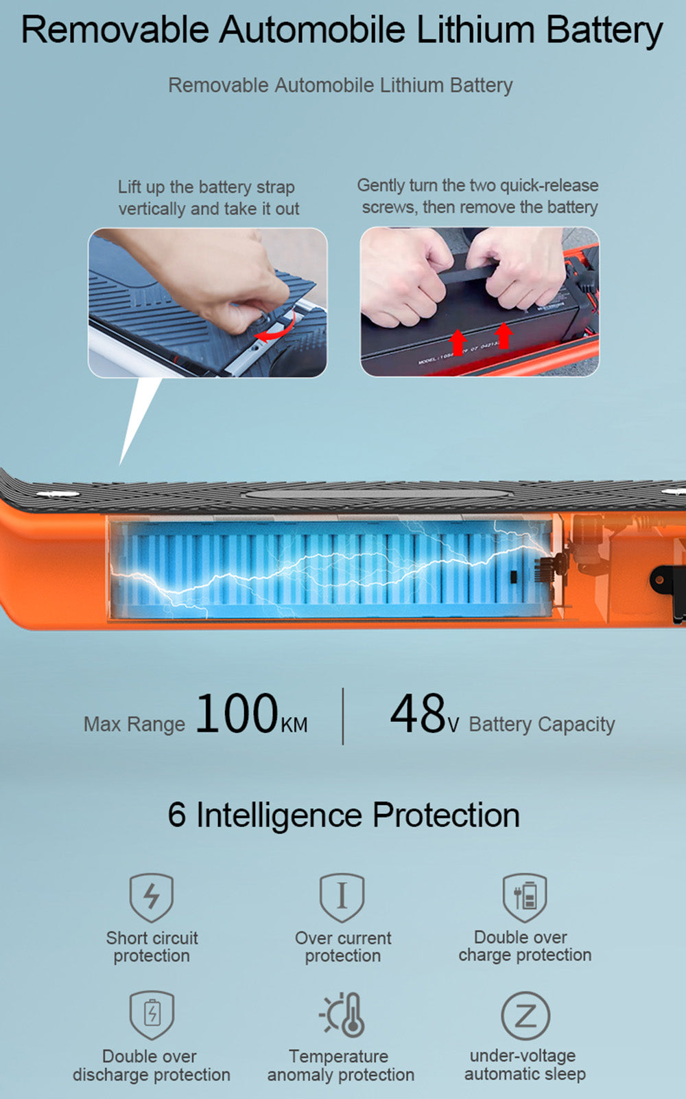 40 km/u 10" Opvouwbare elektrische scooter met een bereik van 500 W (70 km) voor woon-werkverkeer in de stad voor volwassenen