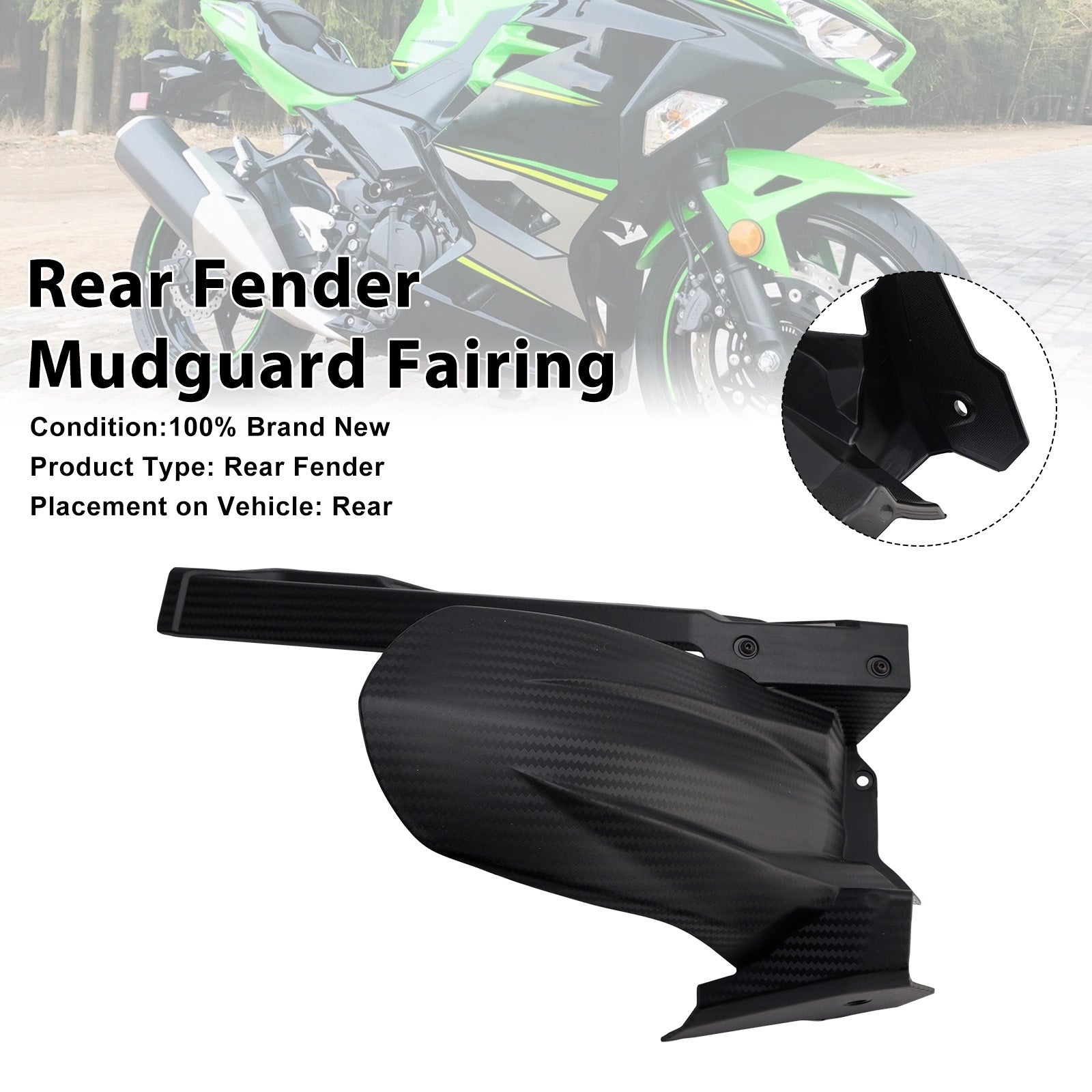 2018-2024 For Kawasaki Ninja 400 / Z400 Rear Fender Fairing