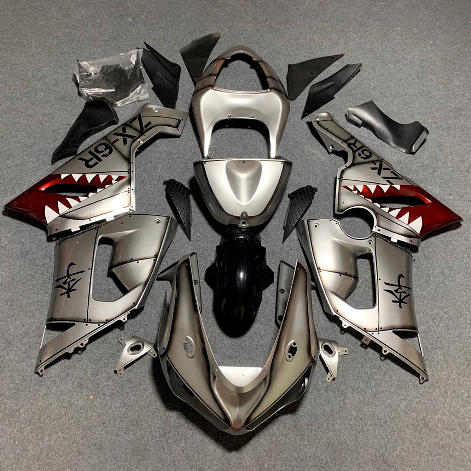 Injection Fairing Kit Bodywork Plastic ABS fit For Kawasaki ZX6R 636 2005-2006