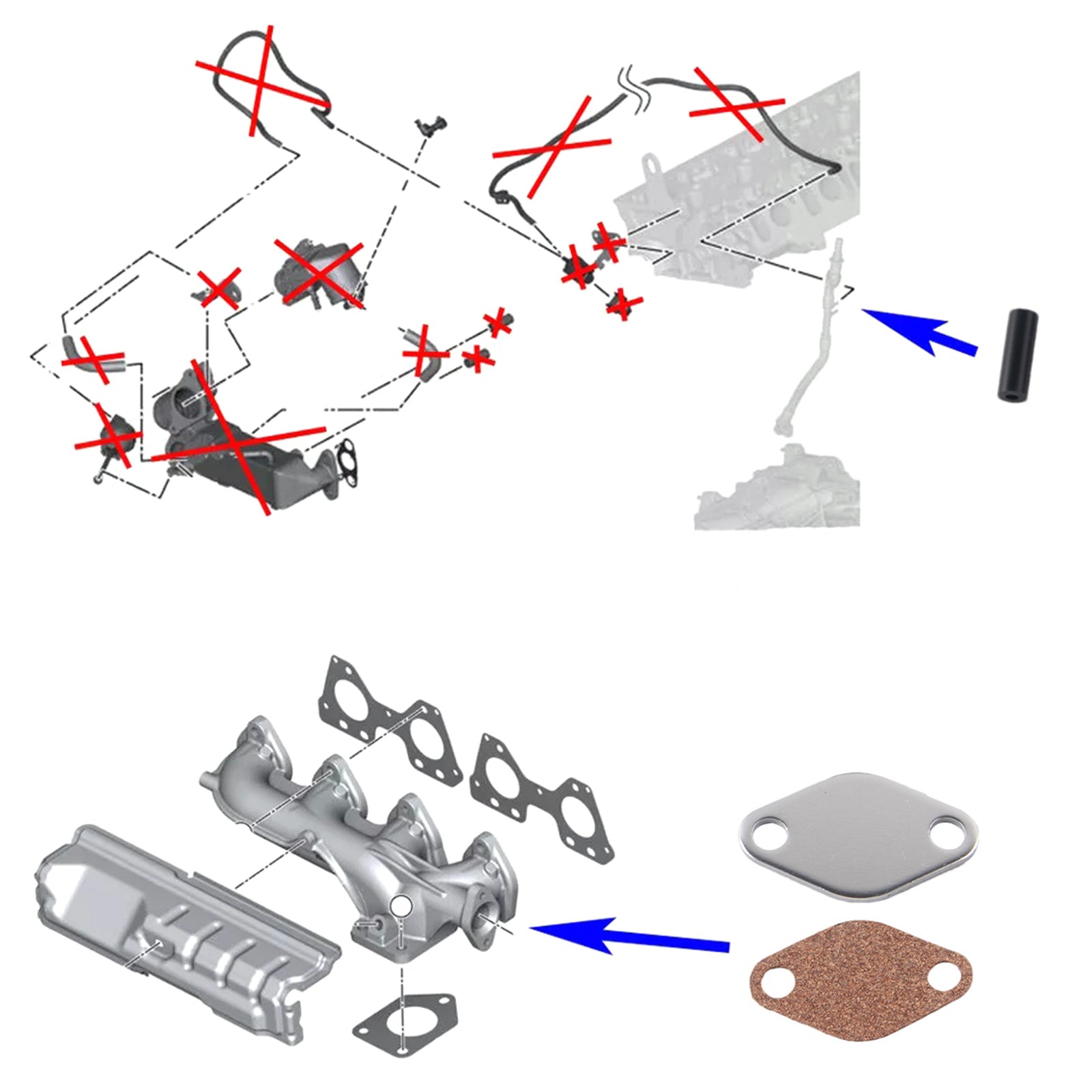 EGR Cooler Junta Reparação do Kit Substitua o ajuste do BMW N47 N47S 2.0 D E81 87 88 82 90 E84