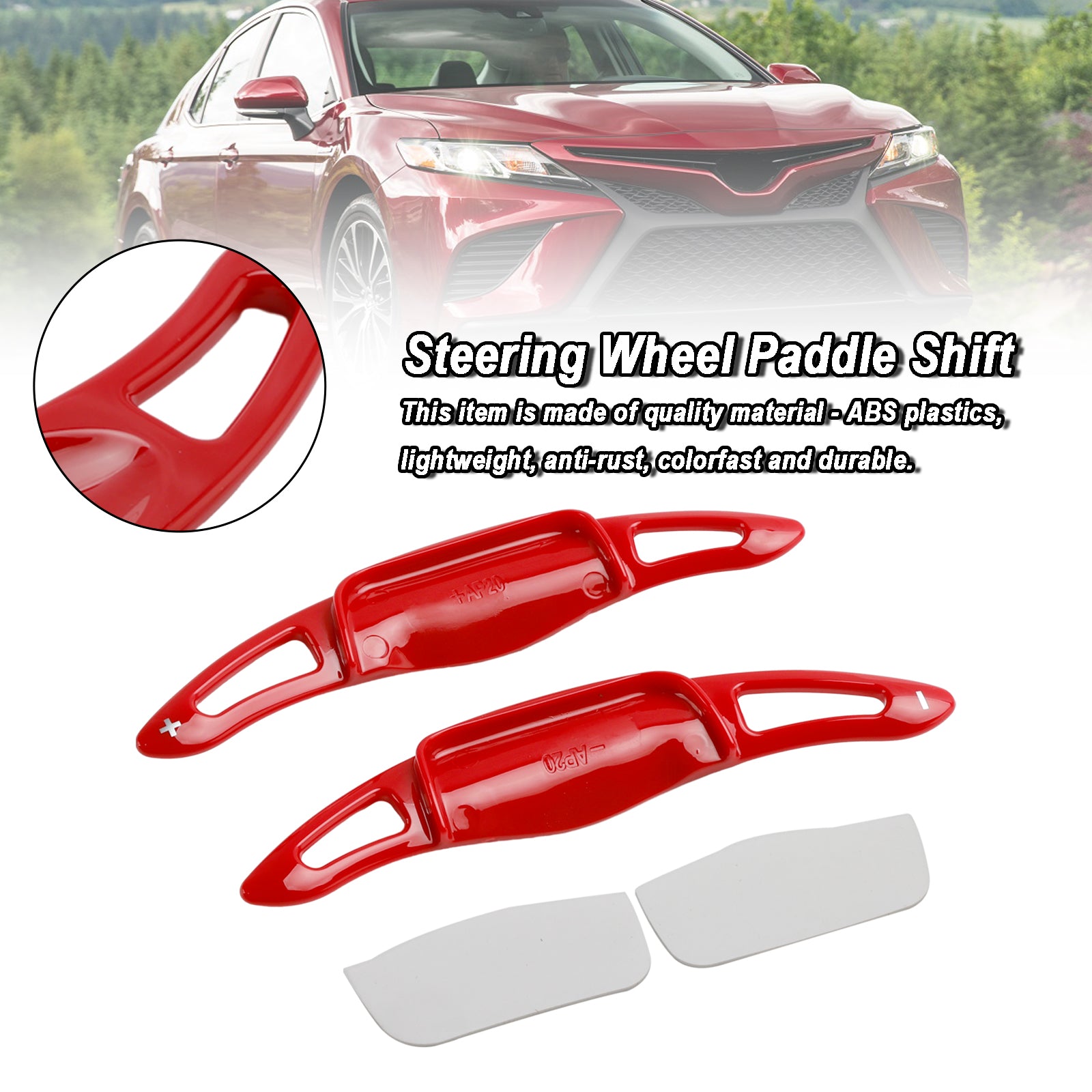 2pcs Red Wheel Roddle Shifter Extension Fit Toyota Camry Avalon Corolla
