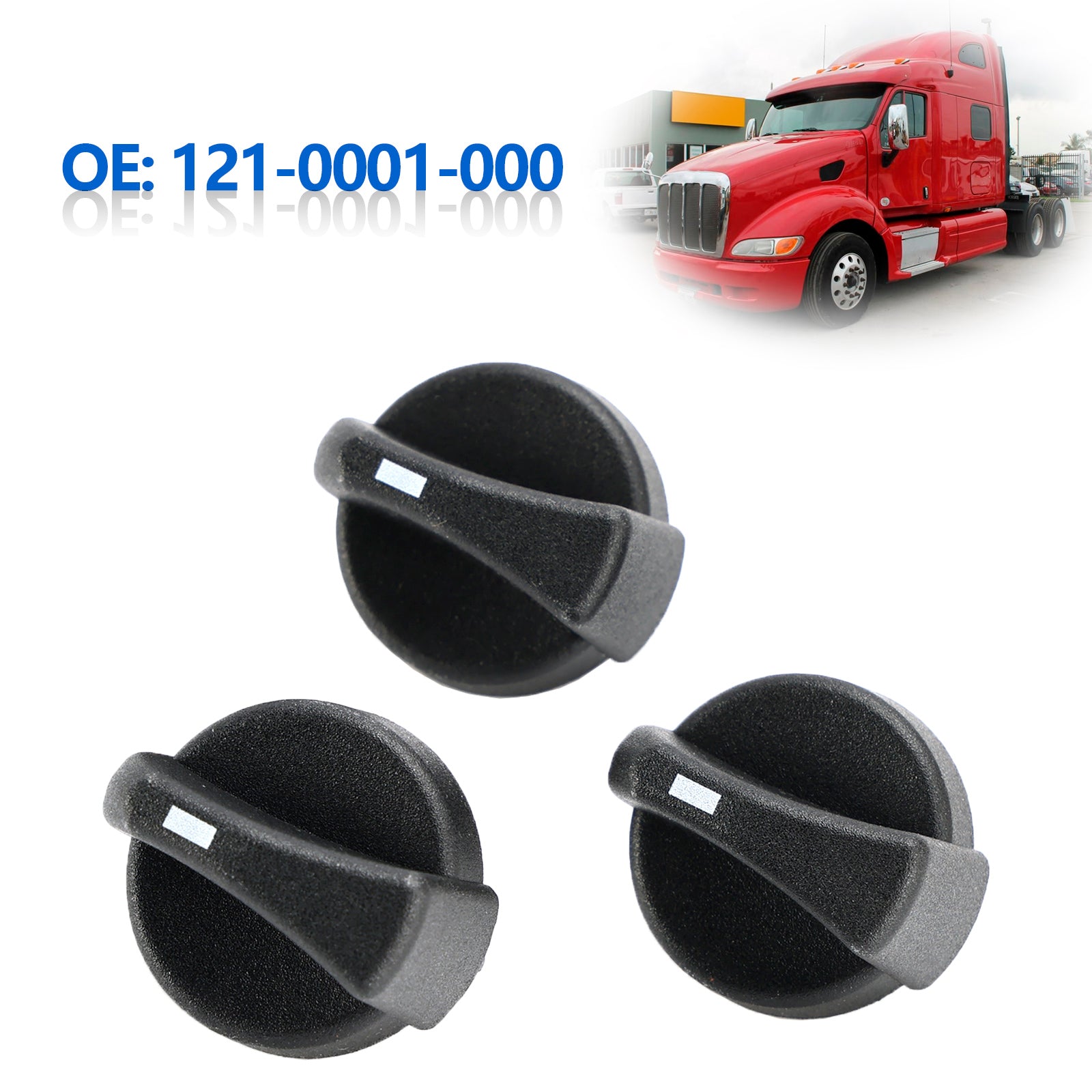 1987-2011 Peterbilt 330 335 379 387 3pcs AC Boutons de contrôle du chauffage 121-0001-000