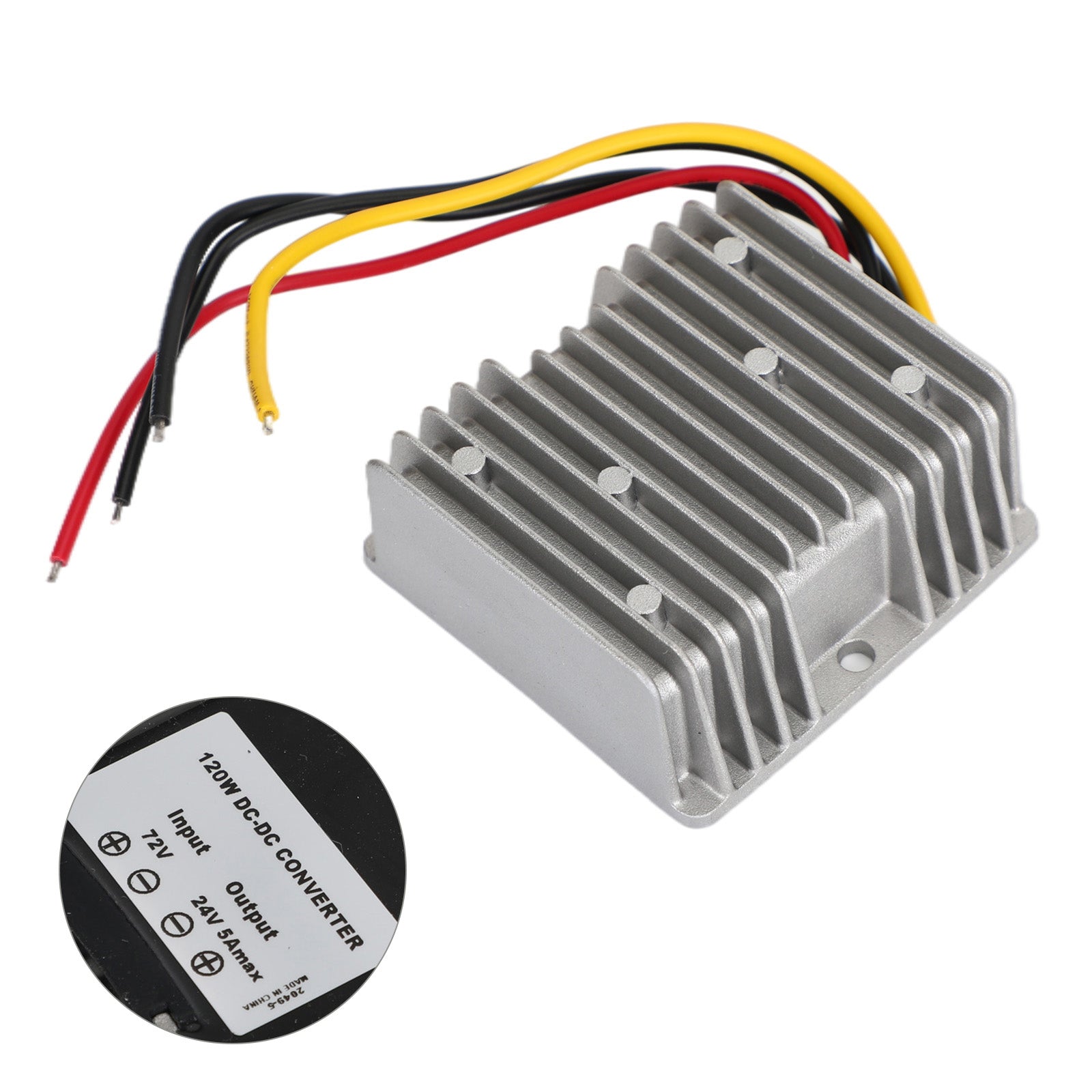 Bilstrømforsyningsmoduladapter DC-DC Converter 60V trinn ned til 24V 5A 120W