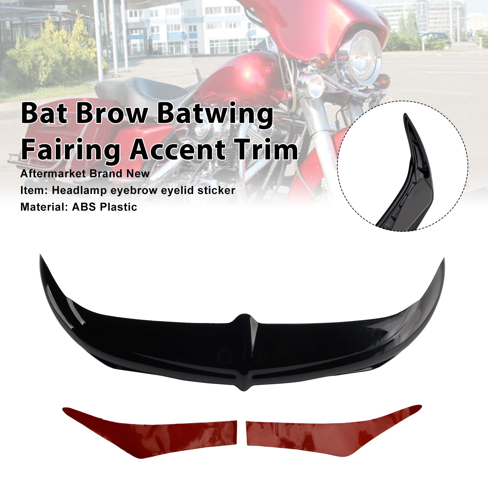 Bat Brow Batwing Fairing Accent Trim For Electra Street Glides Trikes 96-13