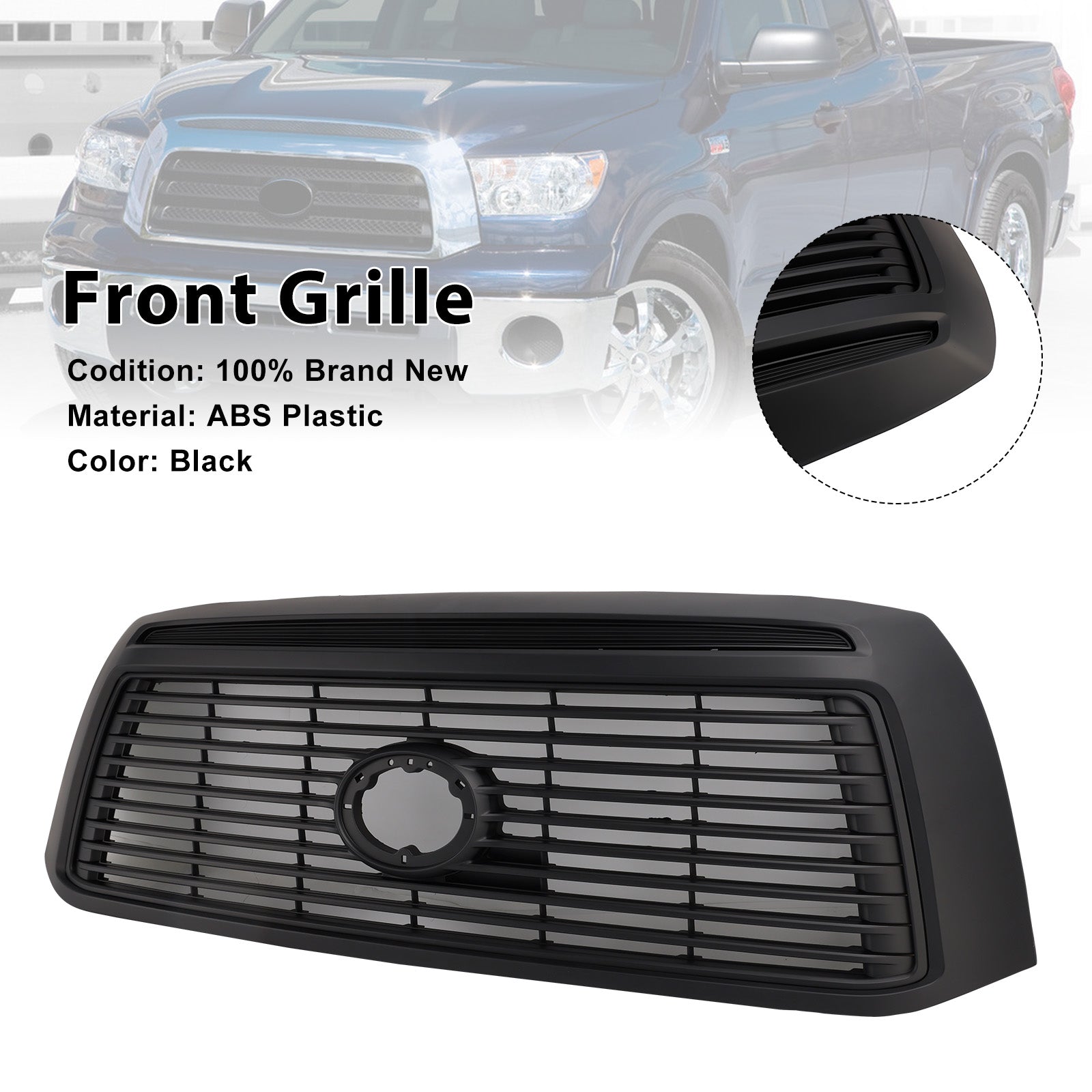 Matte Black Front Bumper Grill Grille Fit Toyota Tundra 2010-2013