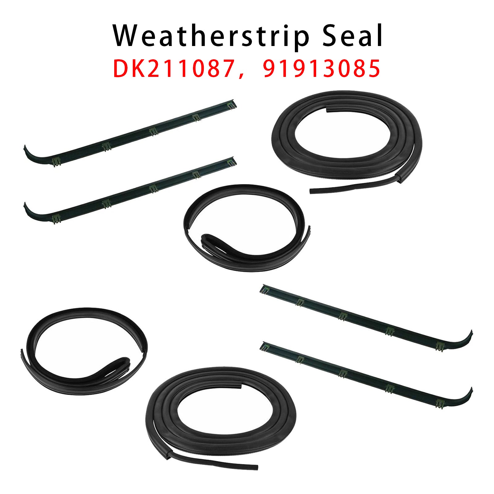 1987-1996 Ford Bronco Front Door Weatherstrip Seal Kit 8PCS Door Window Sweep Weatherstrip Seal Kit