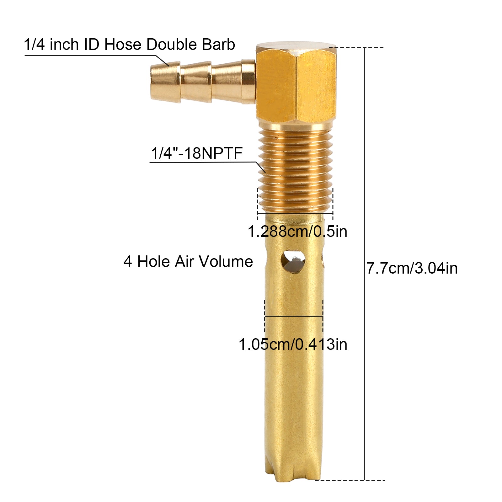 2x 1/4" ID-slange Drivstofftankventil 1/4"-18NPTF-gjenger for både små og store tanker