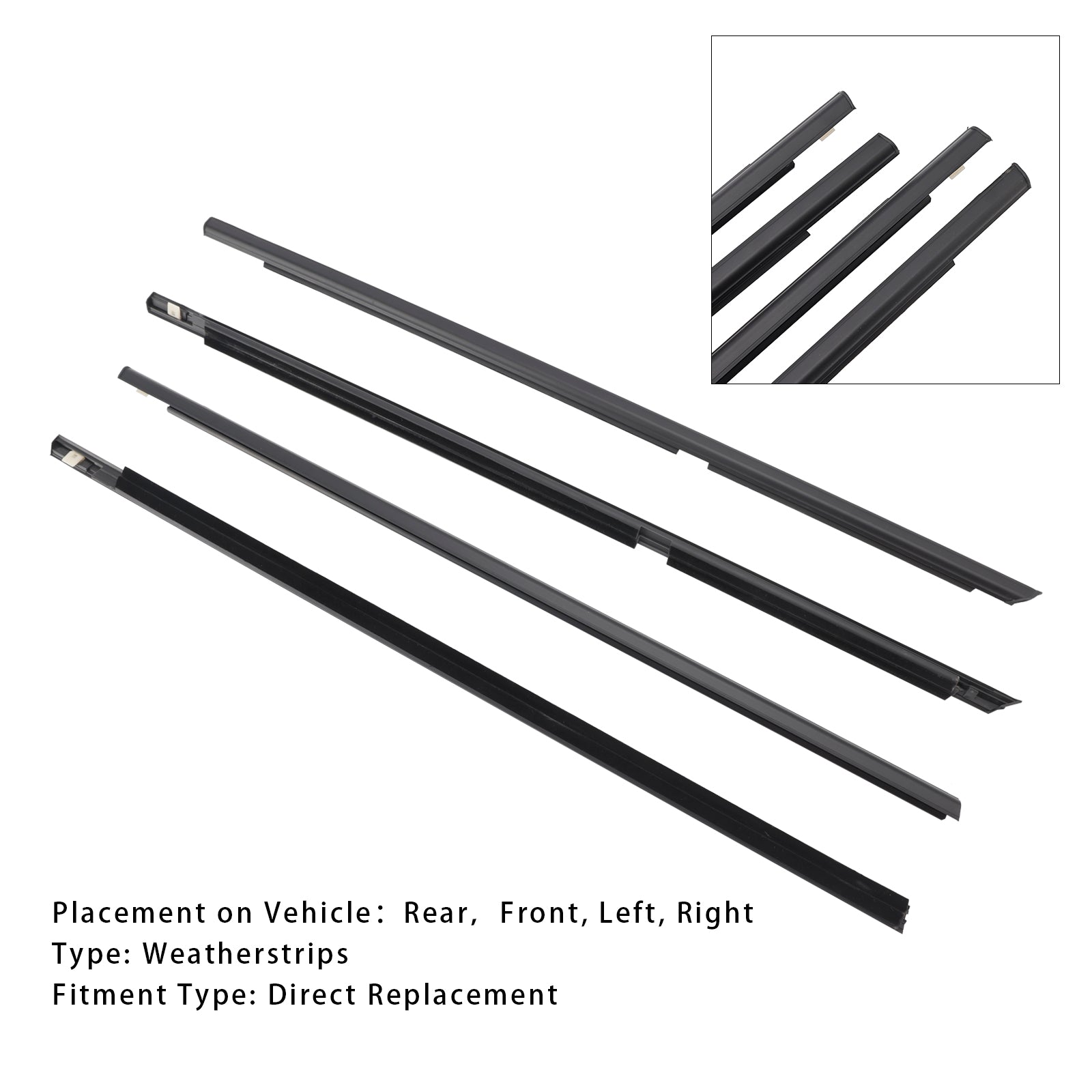 2009-2013 Suzuki Grand Vitara 4 piezas de cinturón de cristal para puerta, moldura exterior, burlete