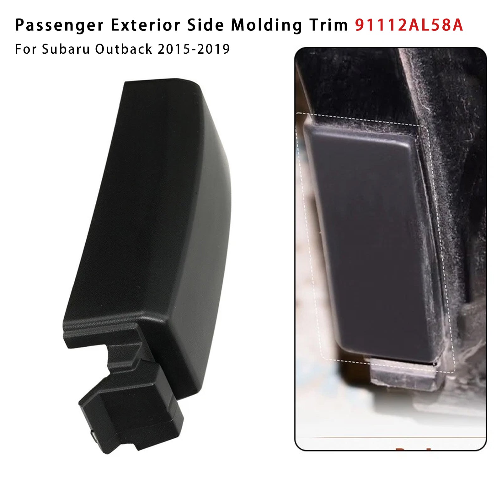 2015-2019 Subaru Outback Passenger Exterior Side Molding Trim 91112AL58A
