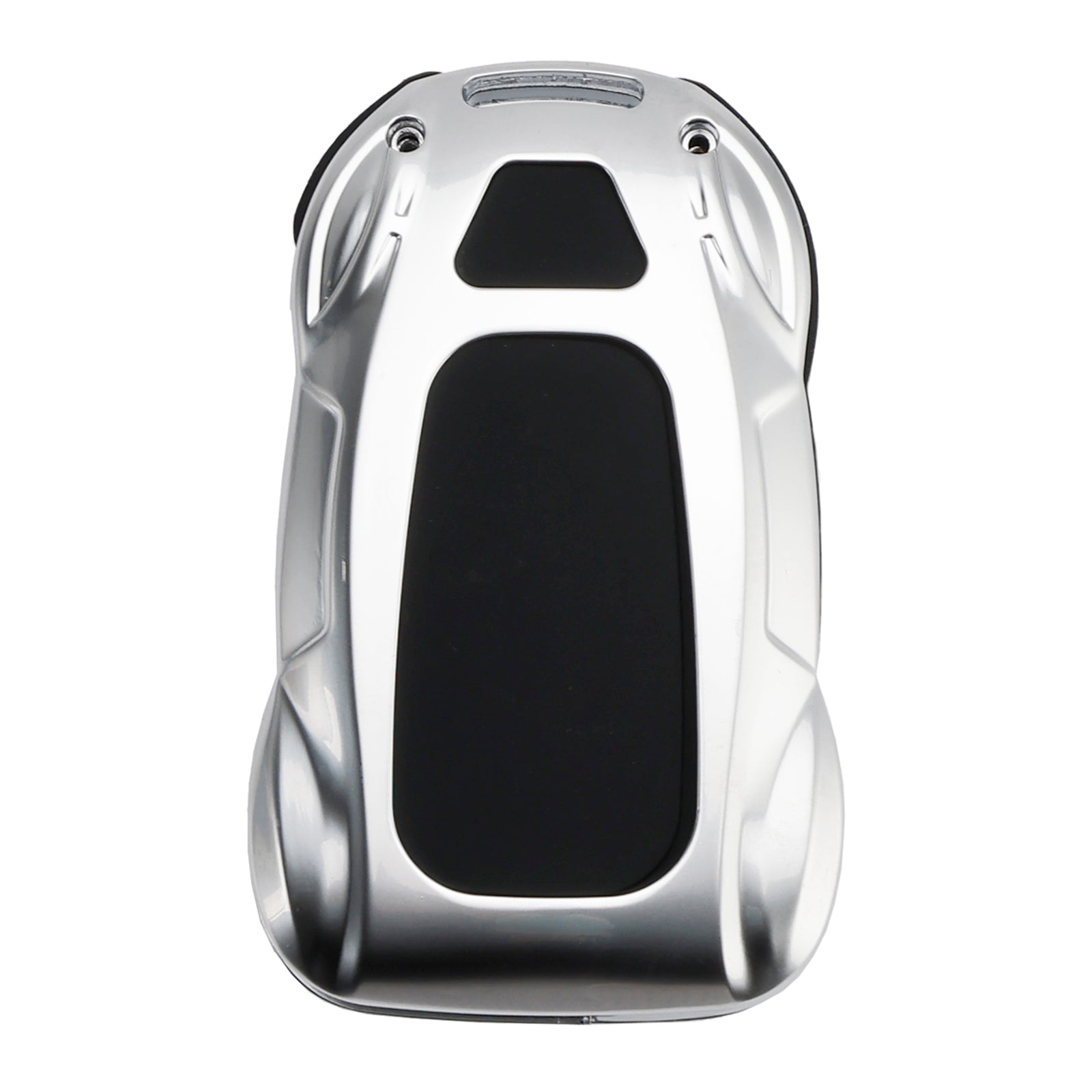 Leather Alloy Zinc Car Key Silvery Case Cover For VW Polo Skoda