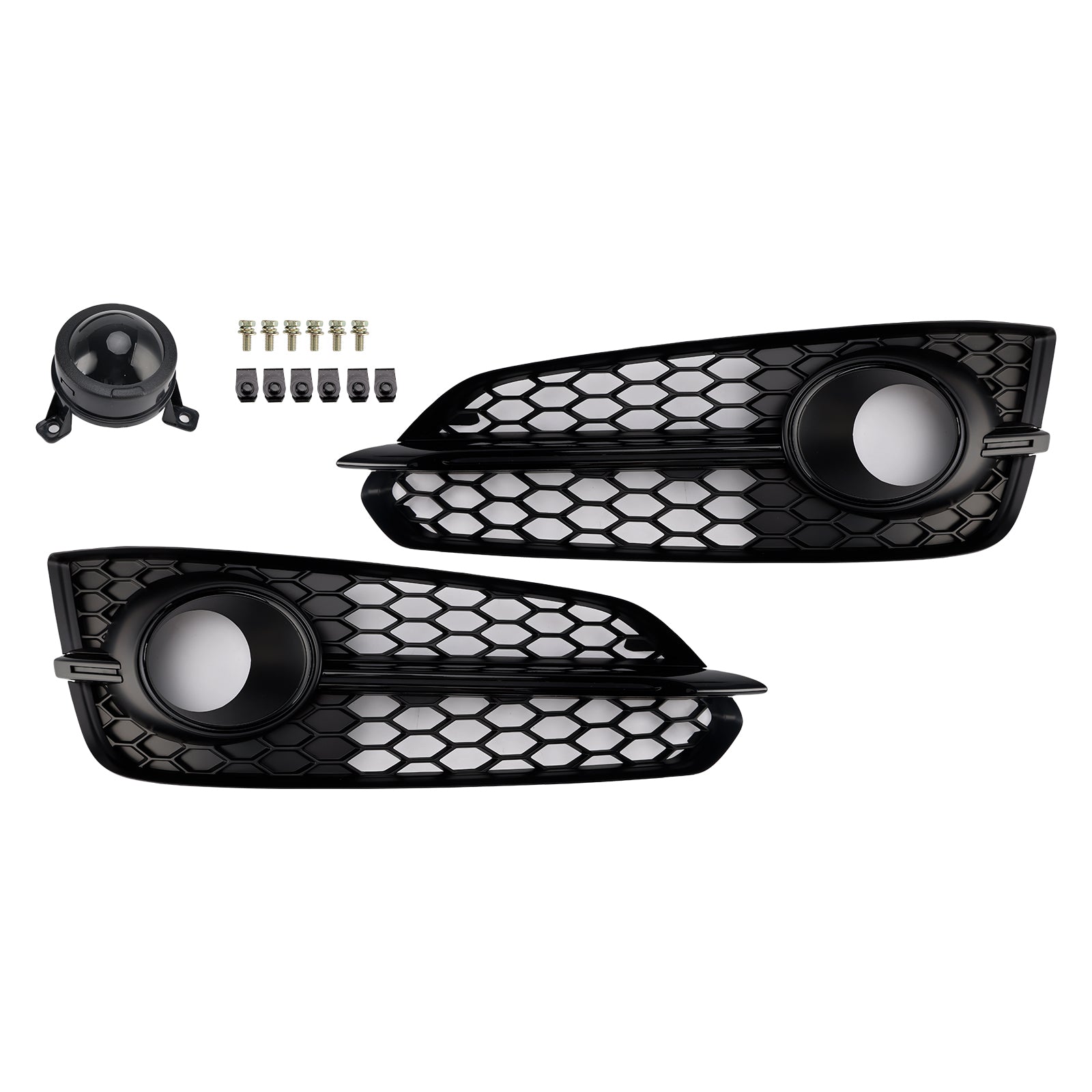 2015-2017 Audi A8 S8 2PCS Black Fog Fog Grill Grille Light Cover