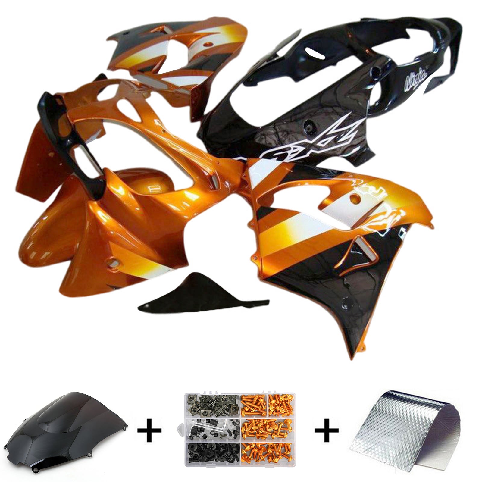 2000-2001 KAWASAKI ZX9R Injektionsmässa kit Kroppsarbete Plastic ABS