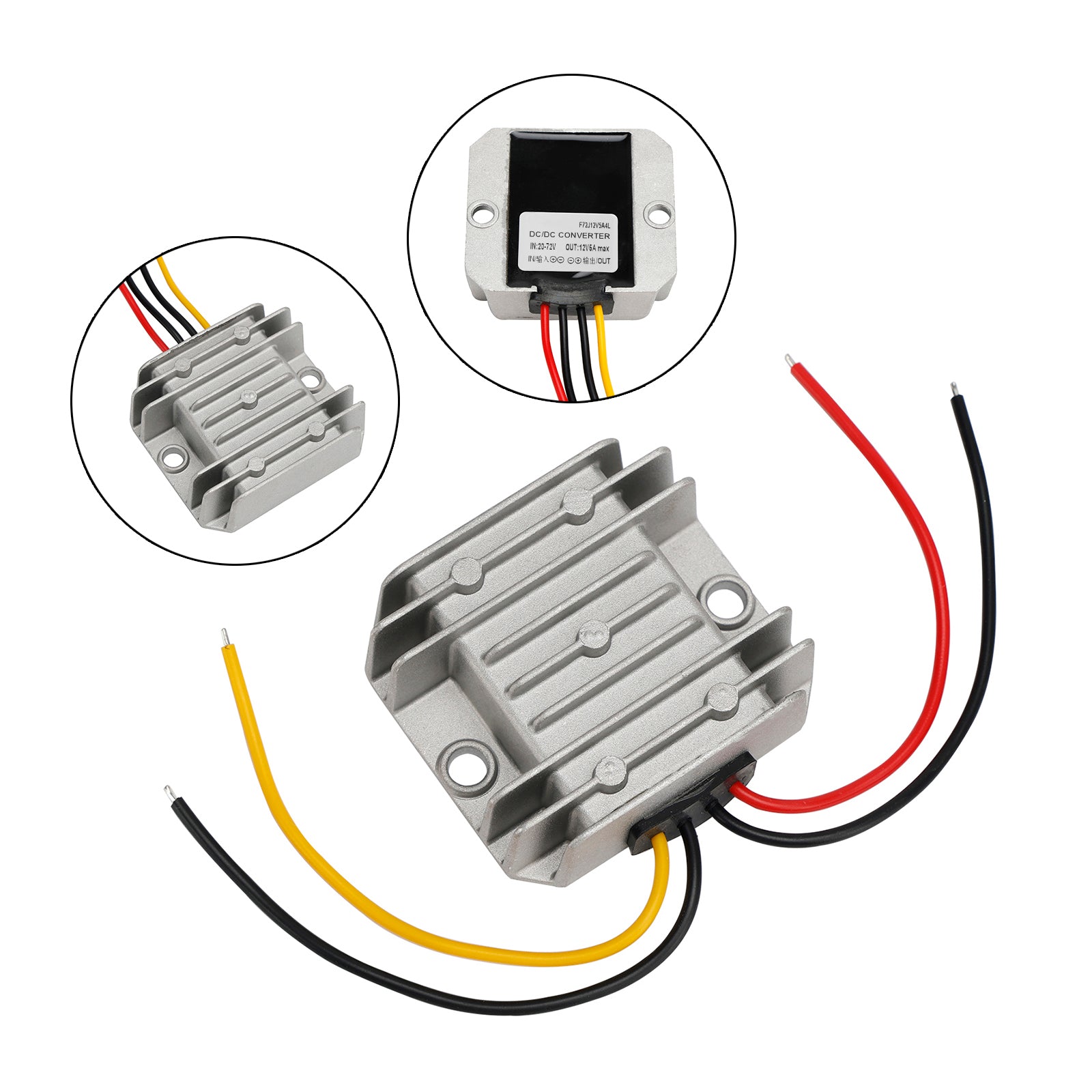 Vodotesný DC 20-72V až 12V 5A 60 W regulátor prevodníka napájania