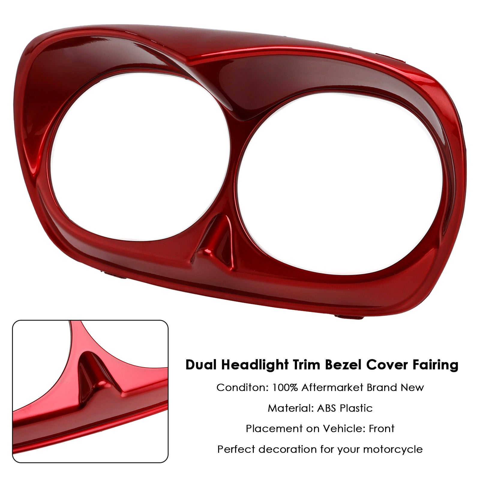 Dual Headlight Trim Bezel Cover Fairing For Road Glide 1998-2013
