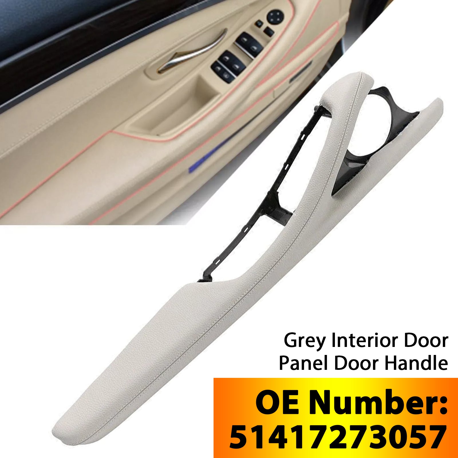 1x Interior Door Panel Door Handle Gray for BMW 5 Series F11 F10 F18 2010-2016